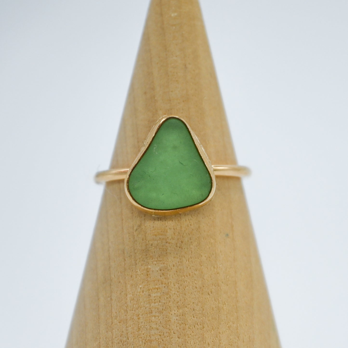 Gold fill wintergreen sea glass size 8