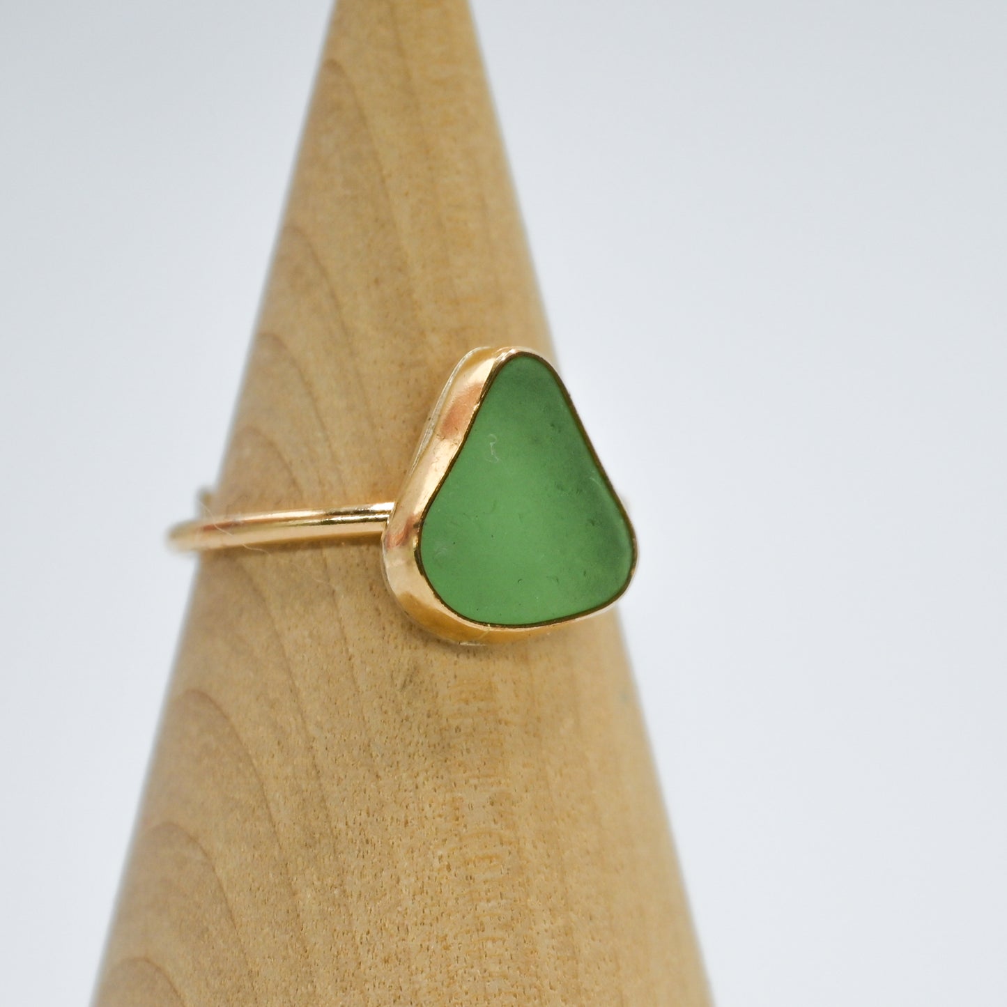 Gold fill wintergreen sea glass size 8