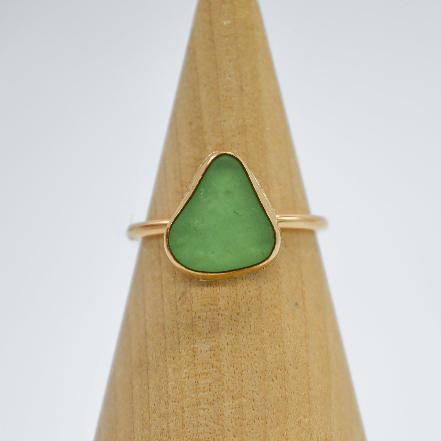 Gold fill wintergreen sea glass size 8