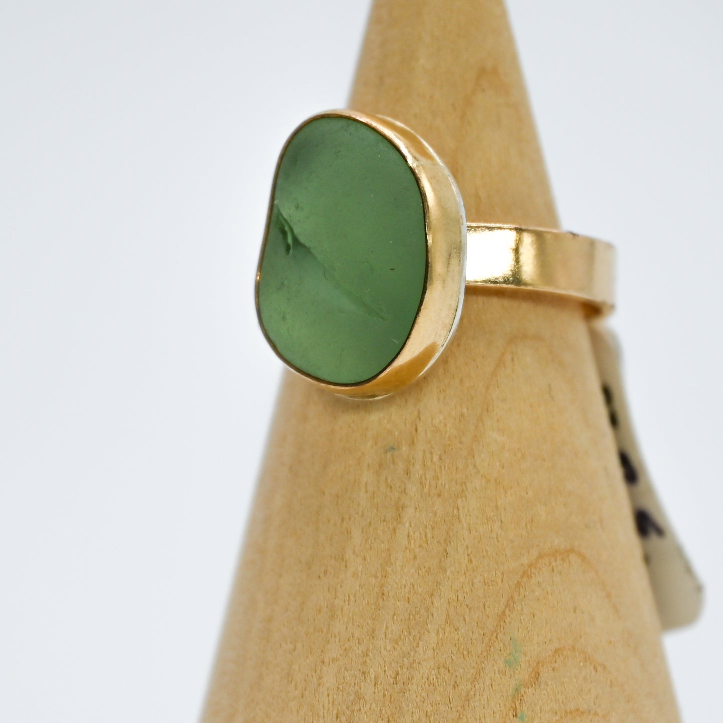 Gold fill xl sea foam sea glass size 8.5