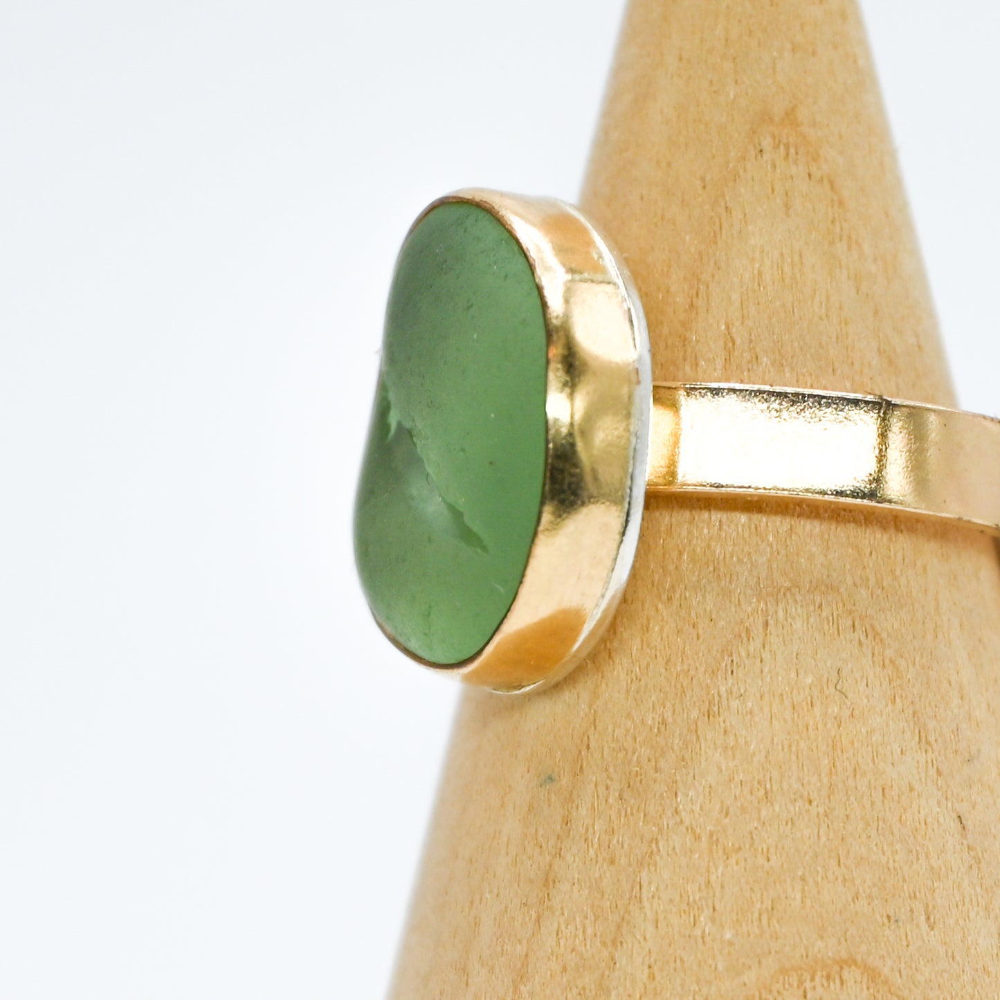 Gold fill xl sea foam sea glass size 8.5