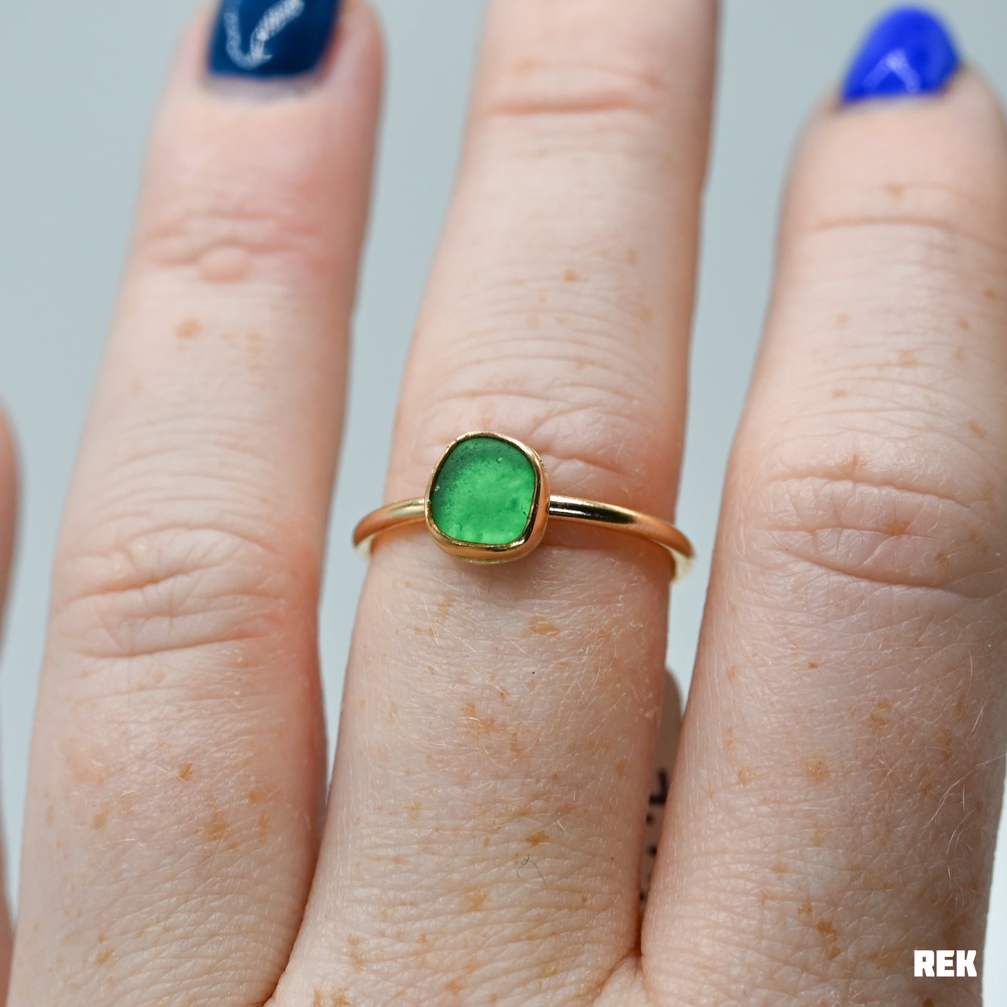 Gold fill julep sea glass size 7.75