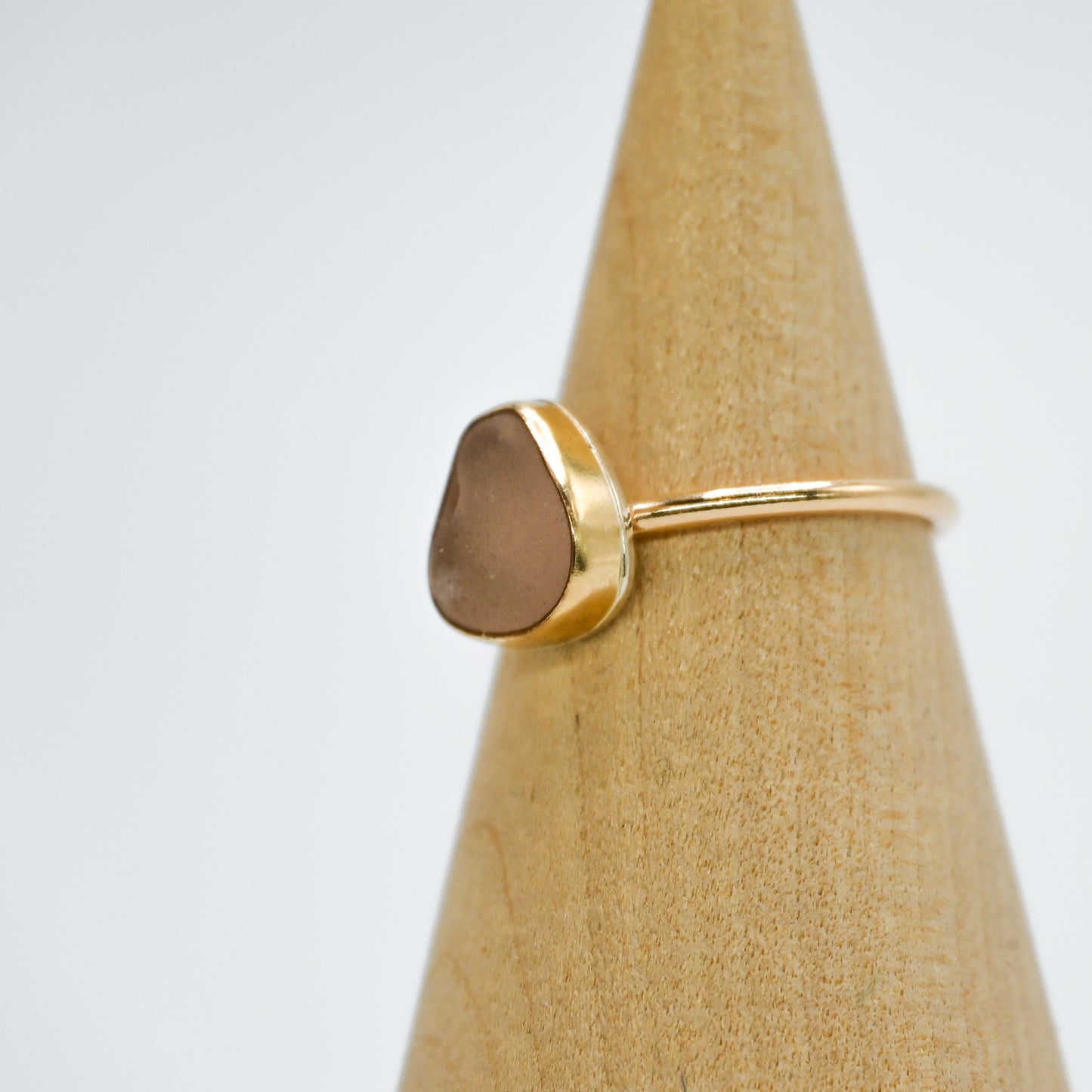 Gold fill peach sea glass size 9