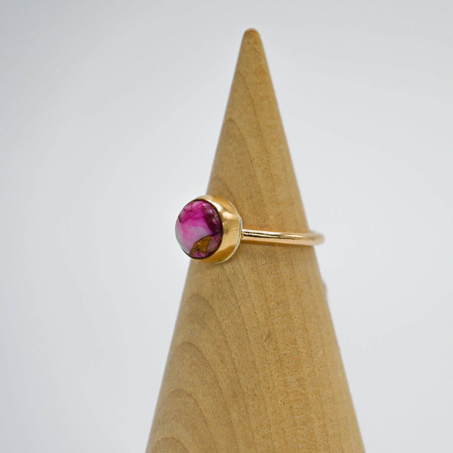 Gold fill Kingman ruby red opal size 4.5