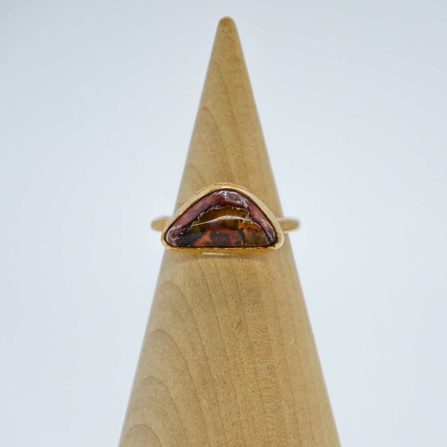 Gold fill horizontal Mexican fire opal size 5.5