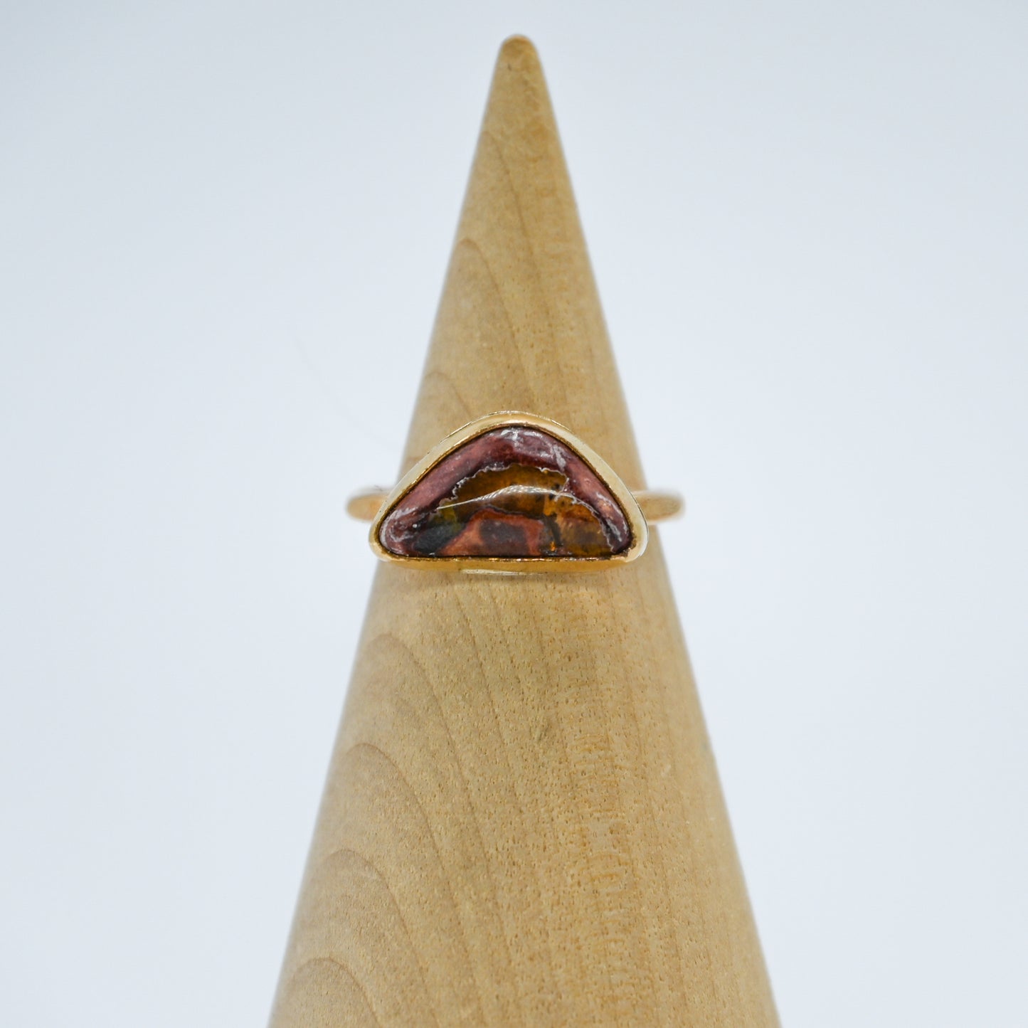 Gold fill horizontal Mexican fire opal size 5.5