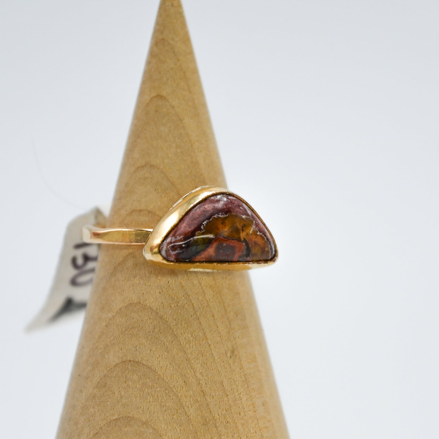 Gold fill horizontal Mexican fire opal size 5.5