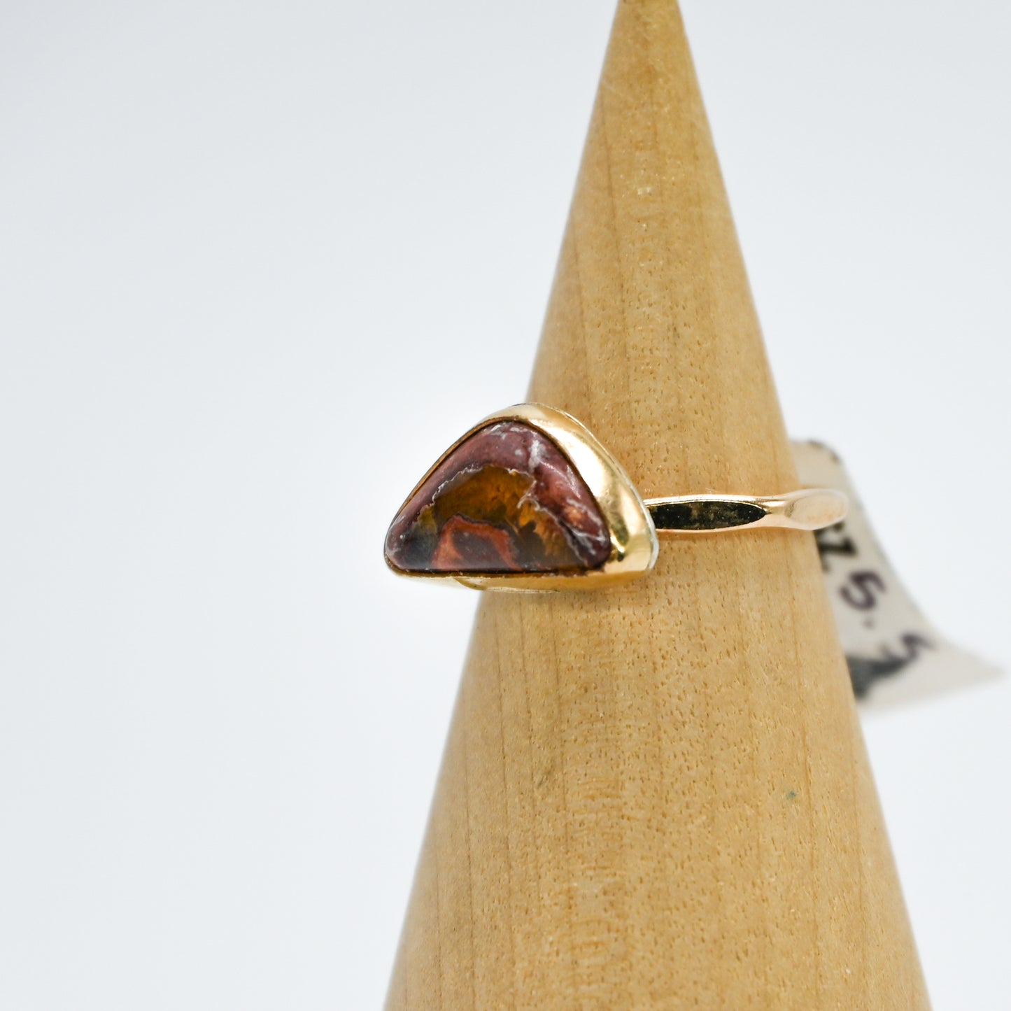 Gold fill horizontal Mexican fire opal size 5.5