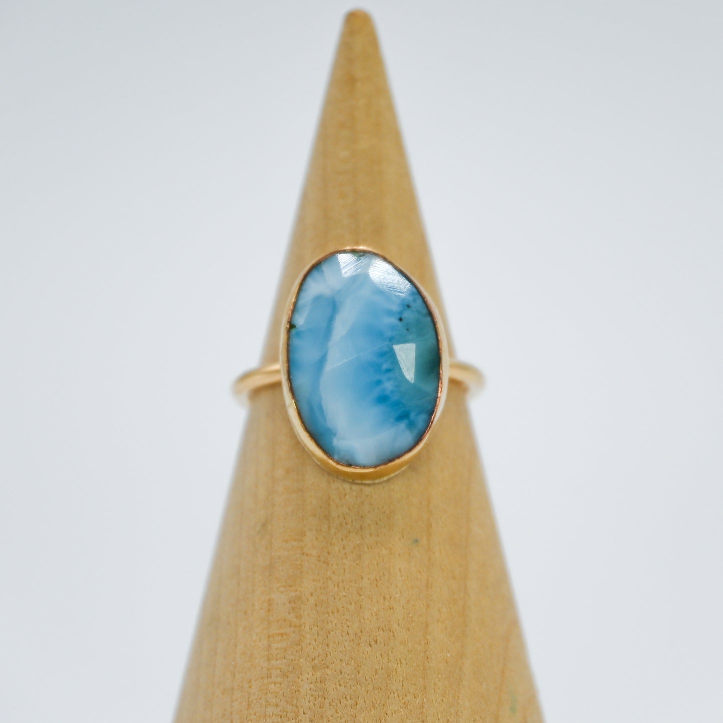 Gold fill xl rose cut Larimar size 6