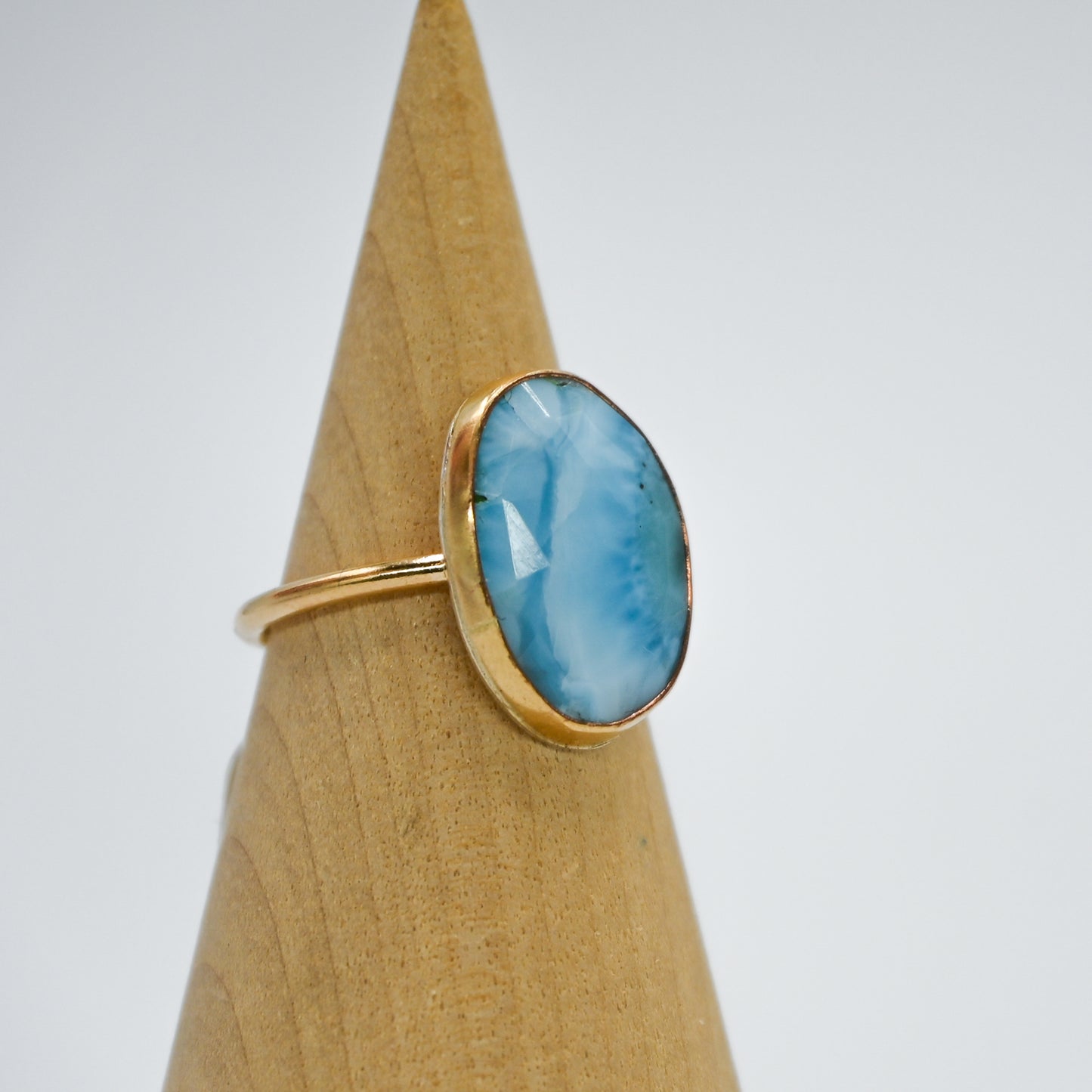 Gold fill xl rose cut Larimar size 6