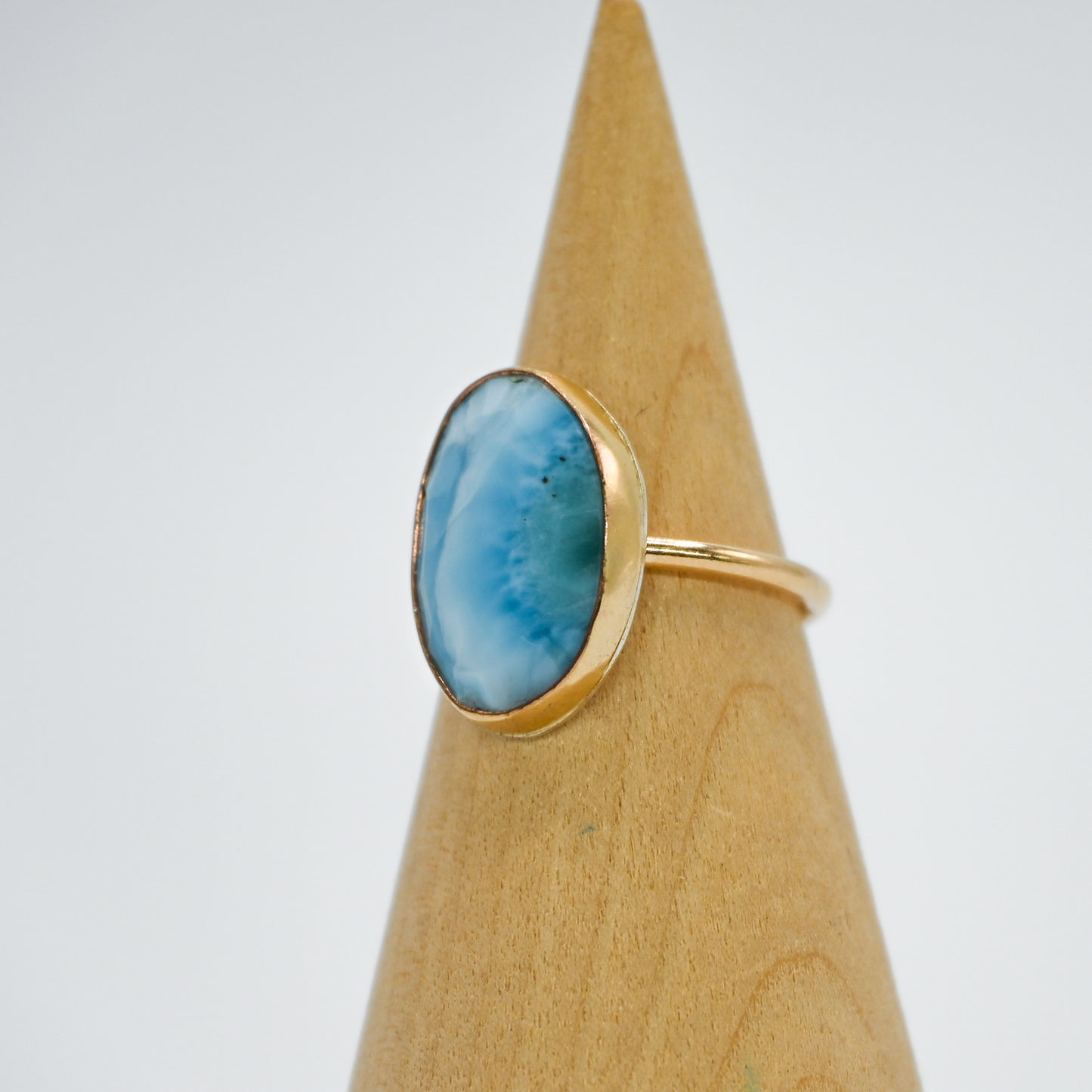 Gold fill xl rose cut Larimar size 6