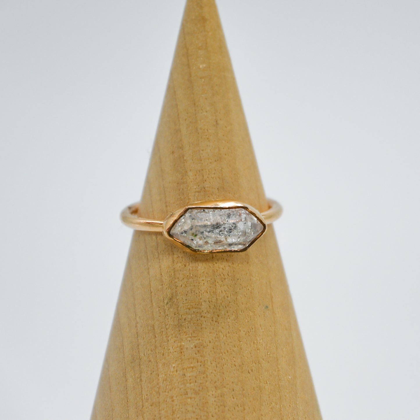 Gold fill horizontal herkimer diamond size 6.25