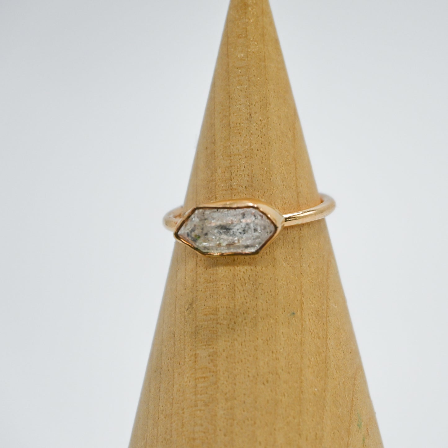 Gold fill horizontal herkimer diamond size 6.25