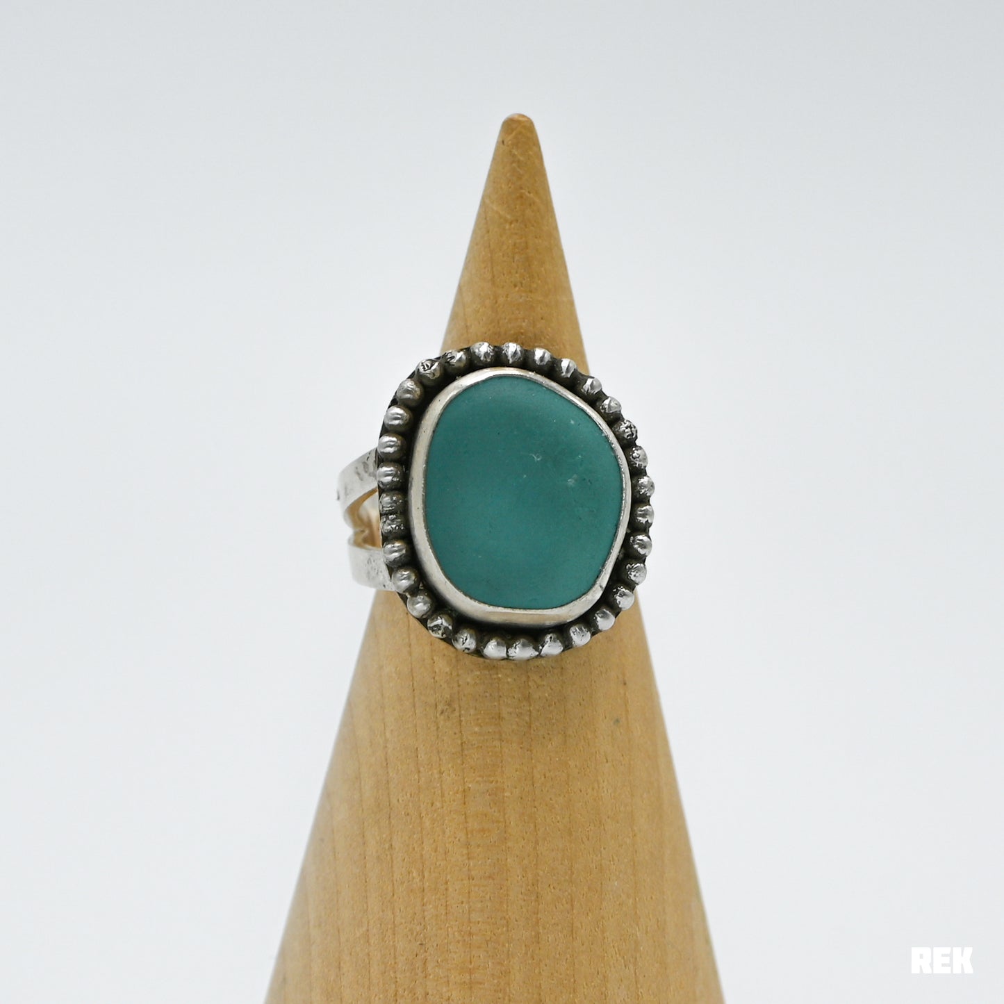 Large aqua sea glass size 6.5