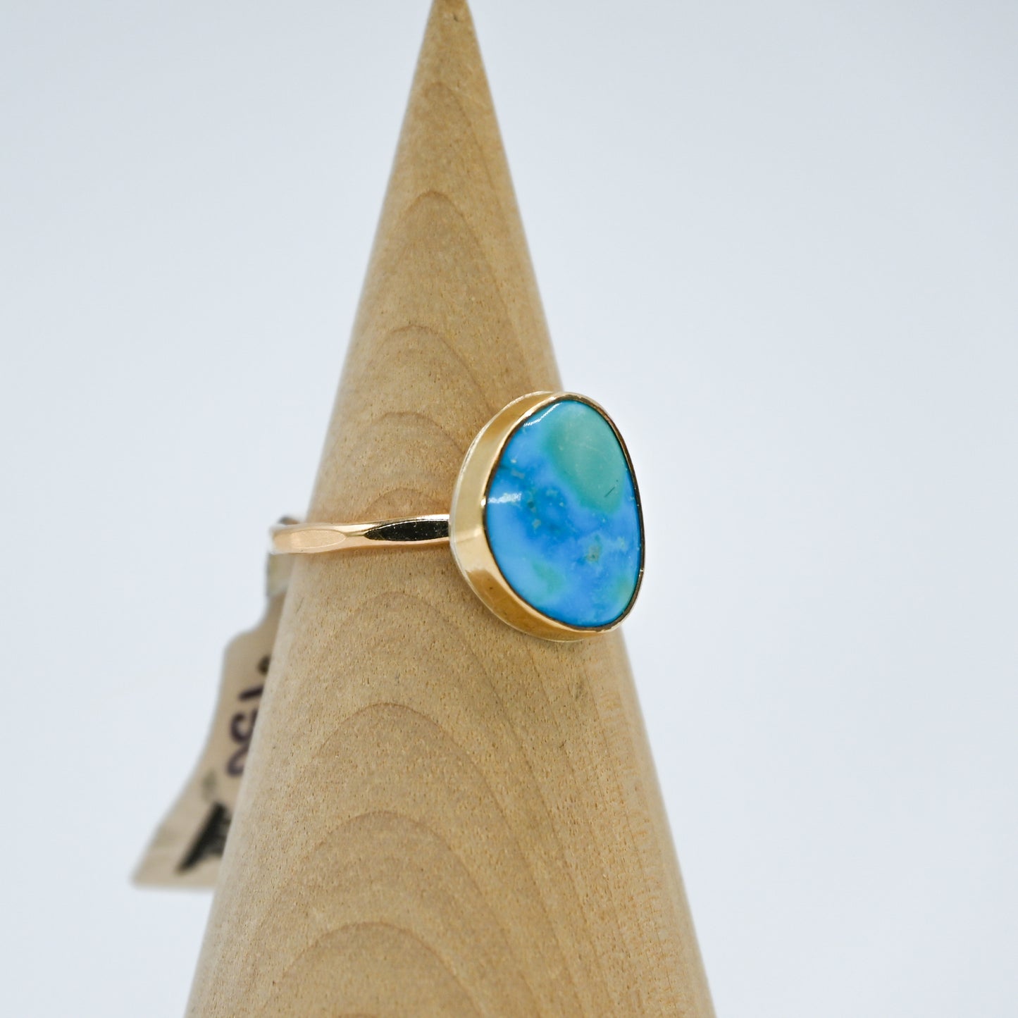 Gold fill kingman turquoise size 6.75