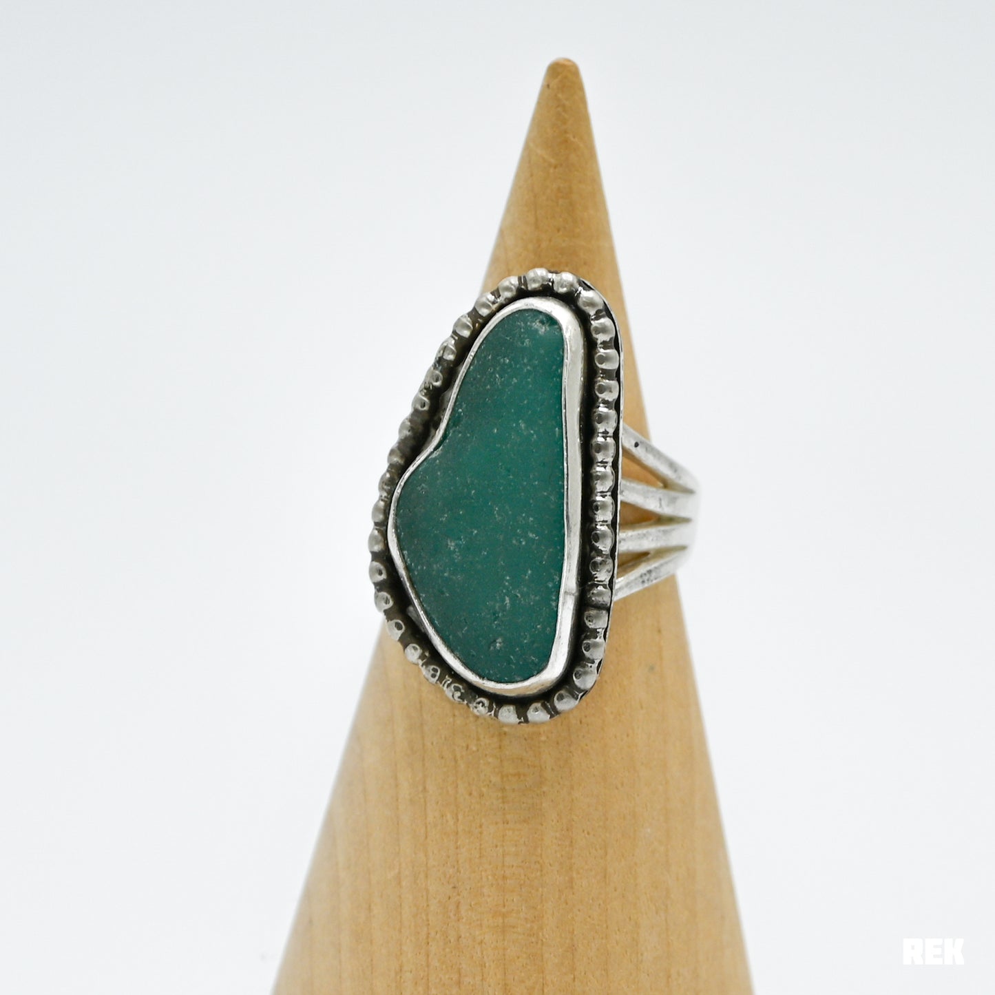 XL Teal sea glass size 8