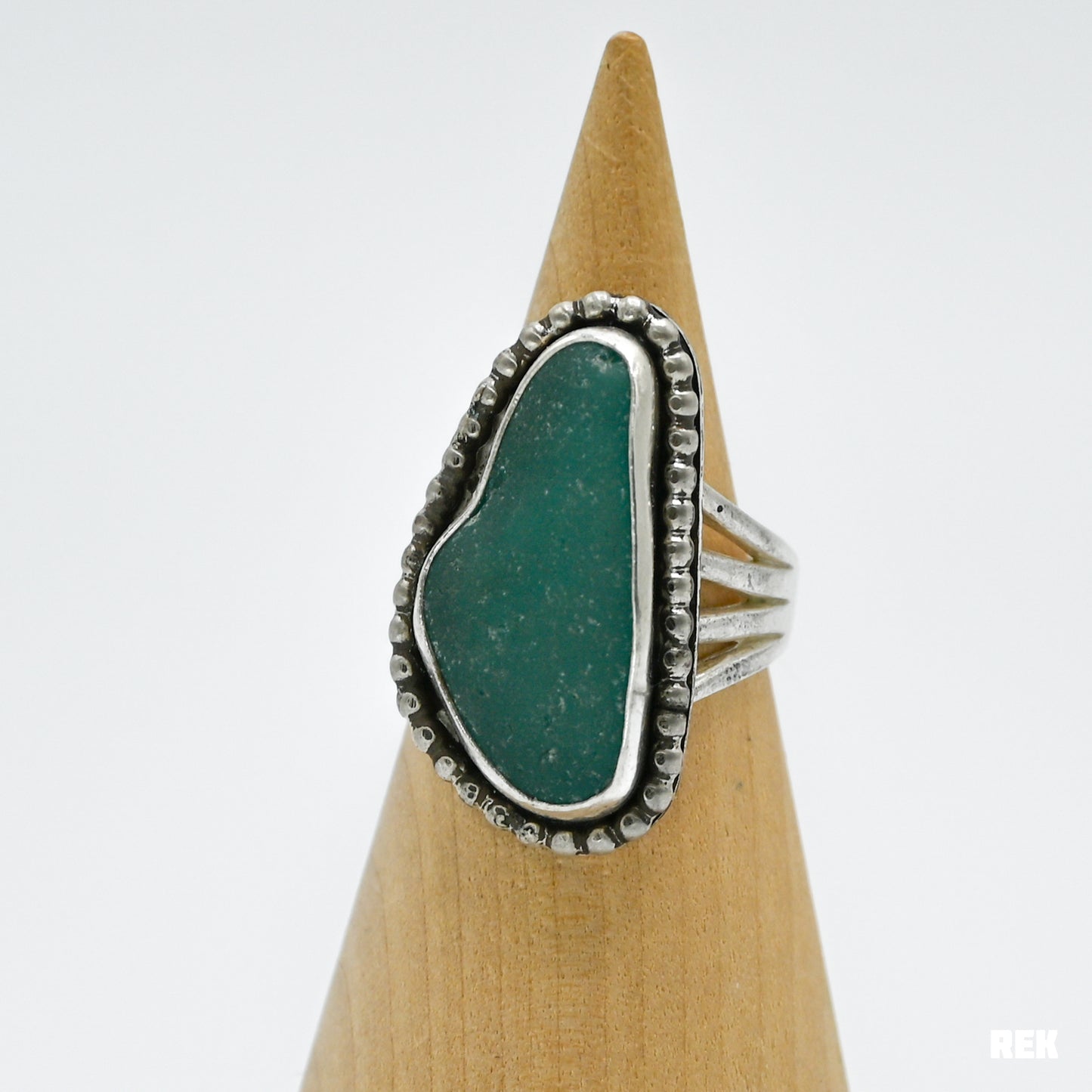 XL Teal sea glass size 8