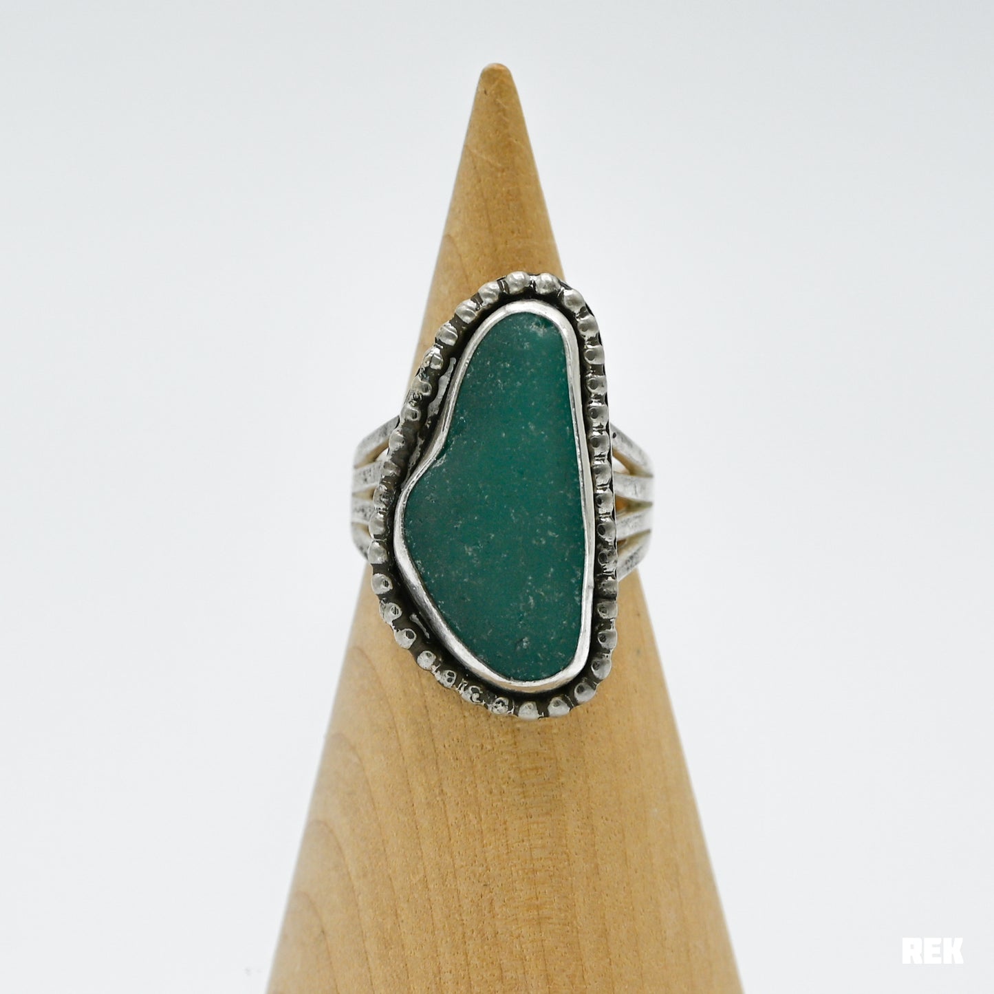 XL Teal sea glass size 8
