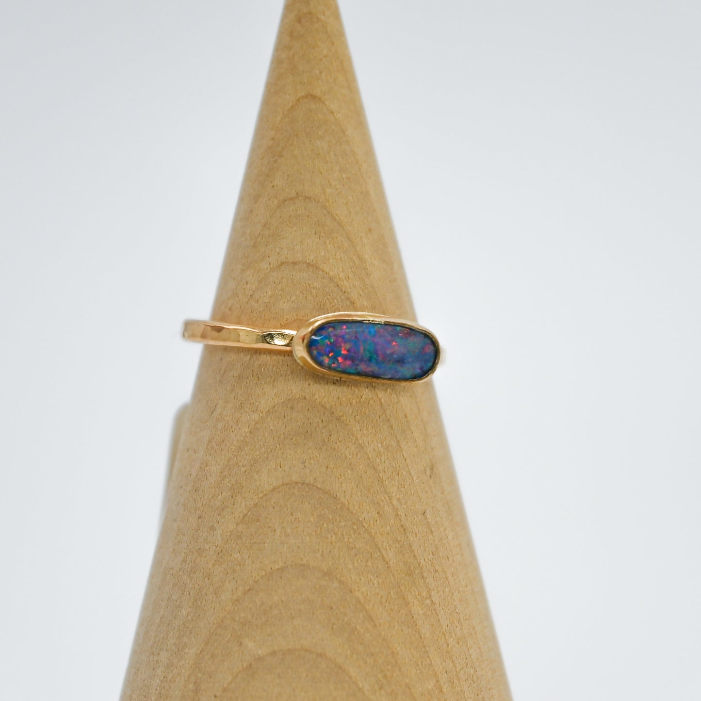 Gold fill horizontal Australian opal size 6.75