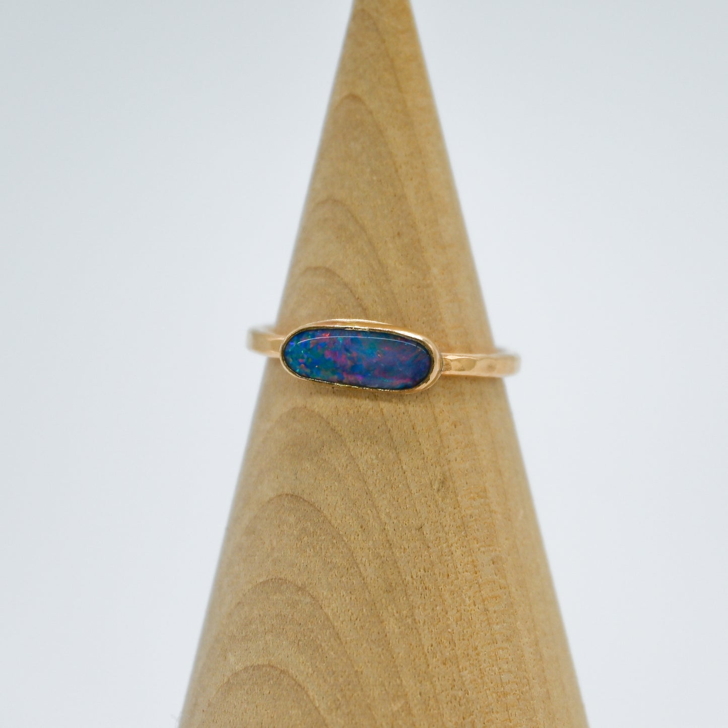 Gold fill horizontal Australian opal size 6.75