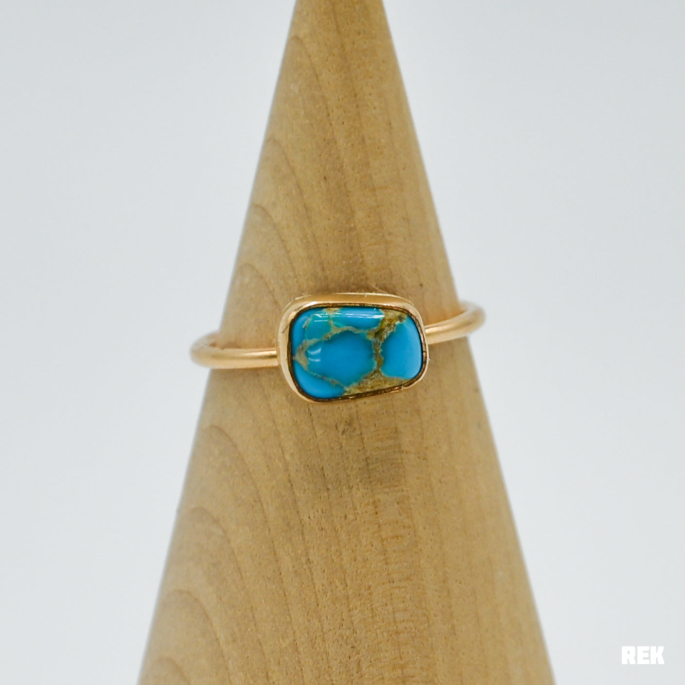 Gold fill AZ south hill turquoise size 9