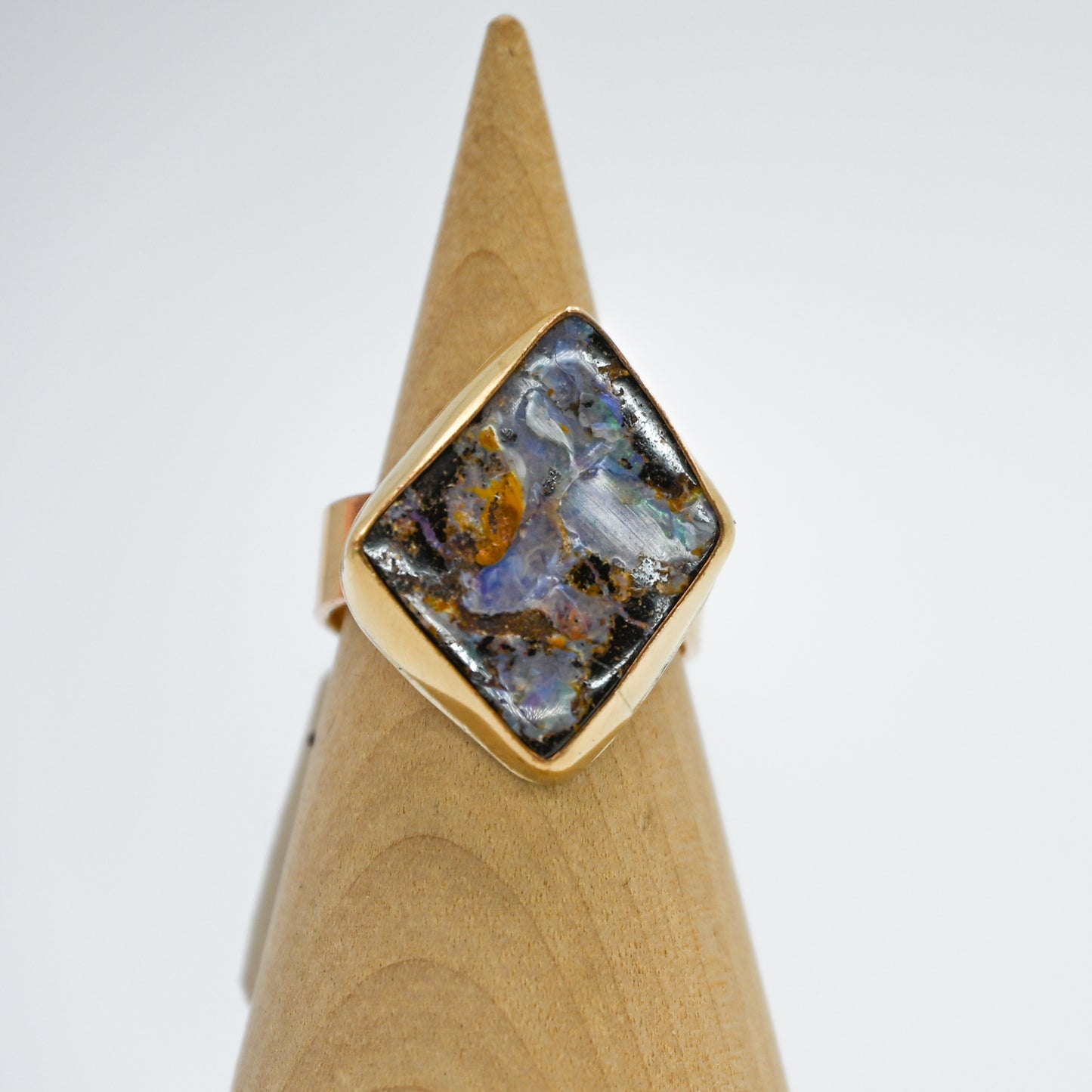 Gold fill xxl Australian boulder opal size 7