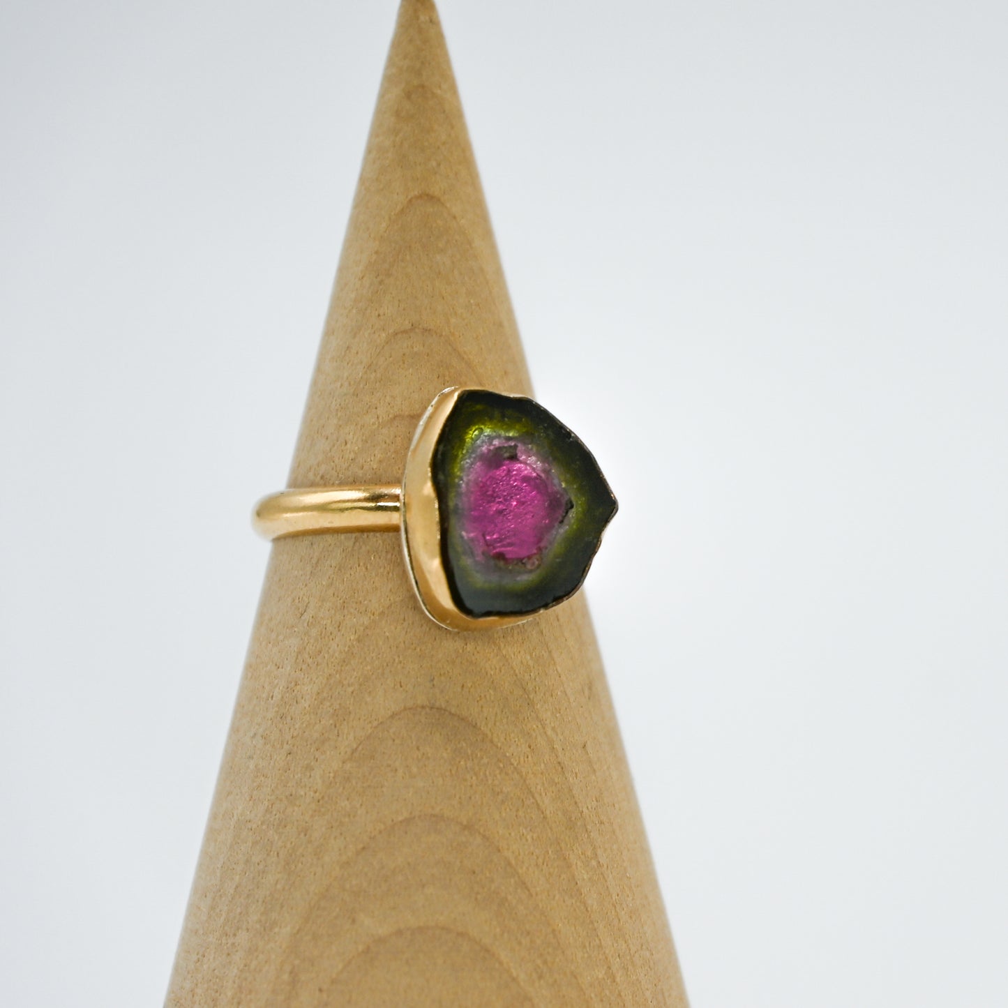 Gold fill watermelon tourmaline size 7