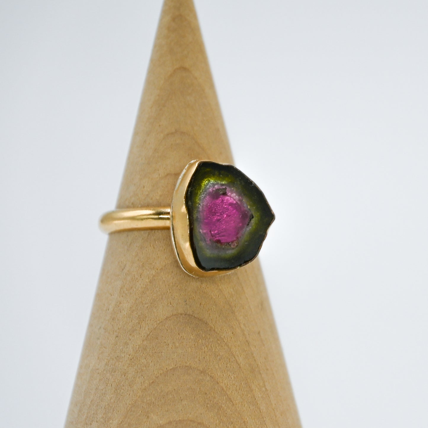 Gold fill watermelon tourmaline size 7