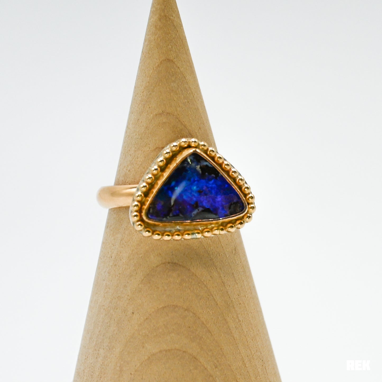 Gold fill Australian boulder opal size 8