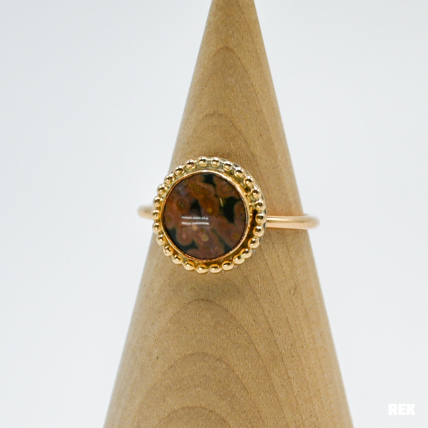 Gold fill ocean jasper size 8