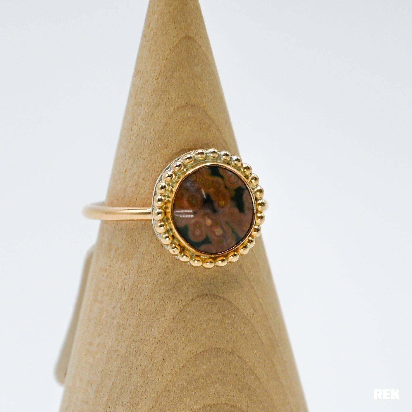 Gold fill ocean jasper size 8