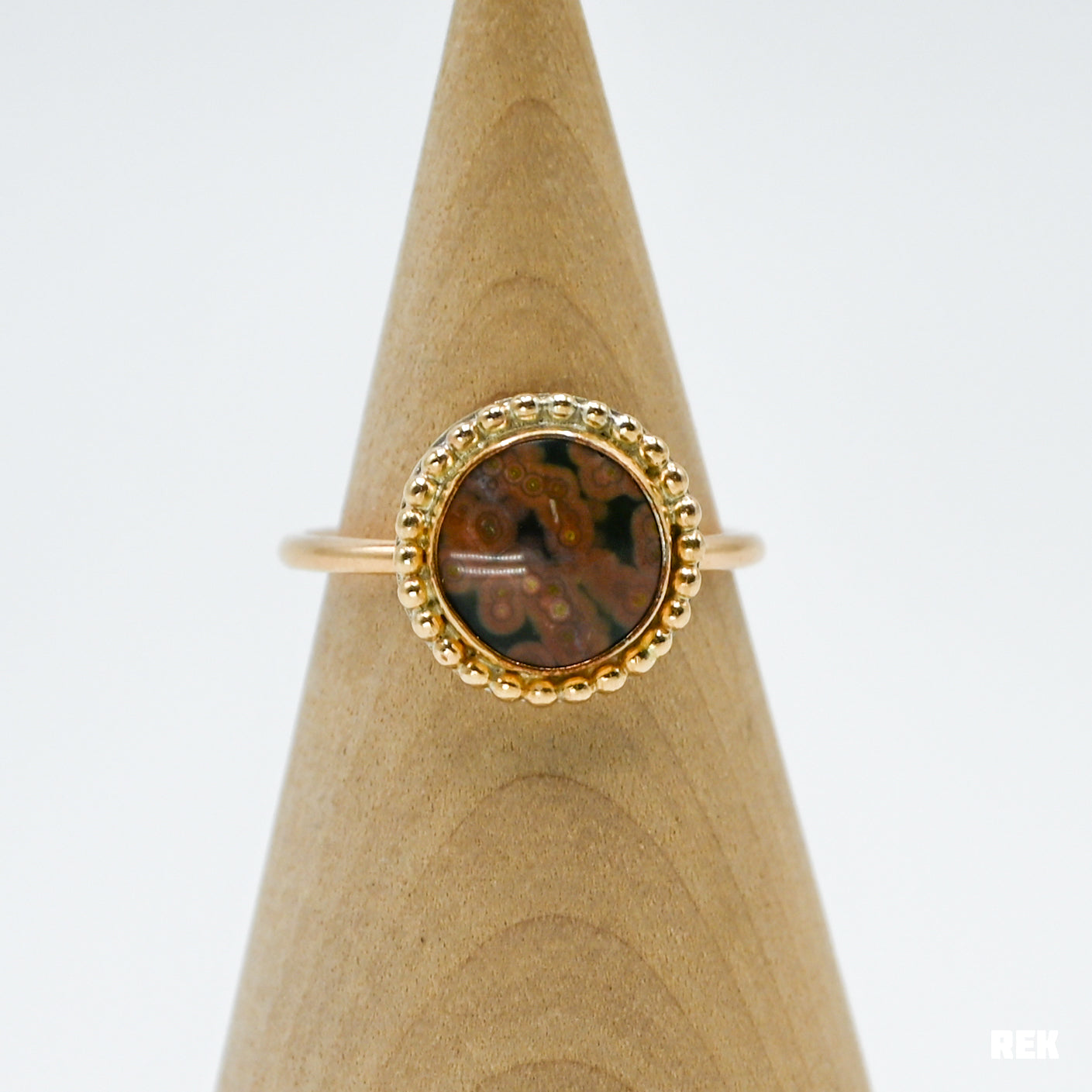 Gold fill ocean jasper size 8