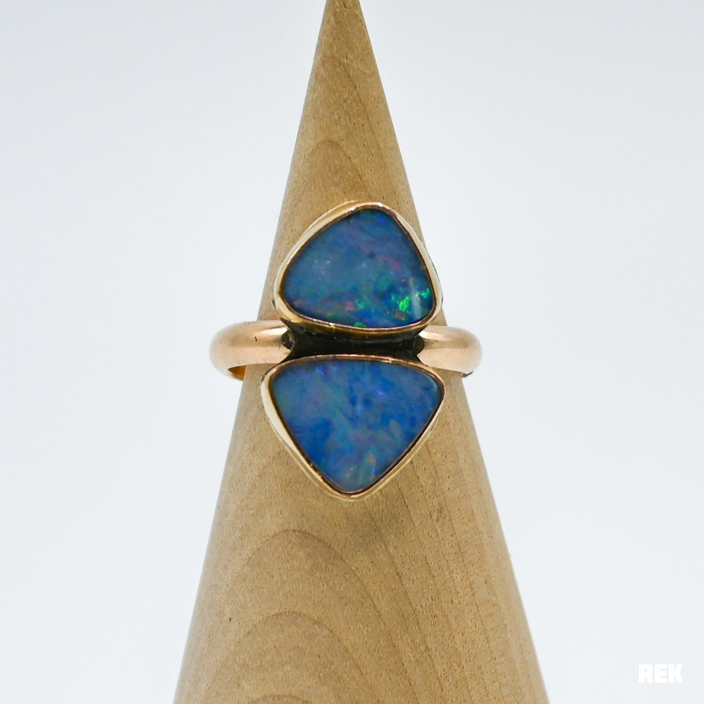 Gold fill double Australian opal size 7