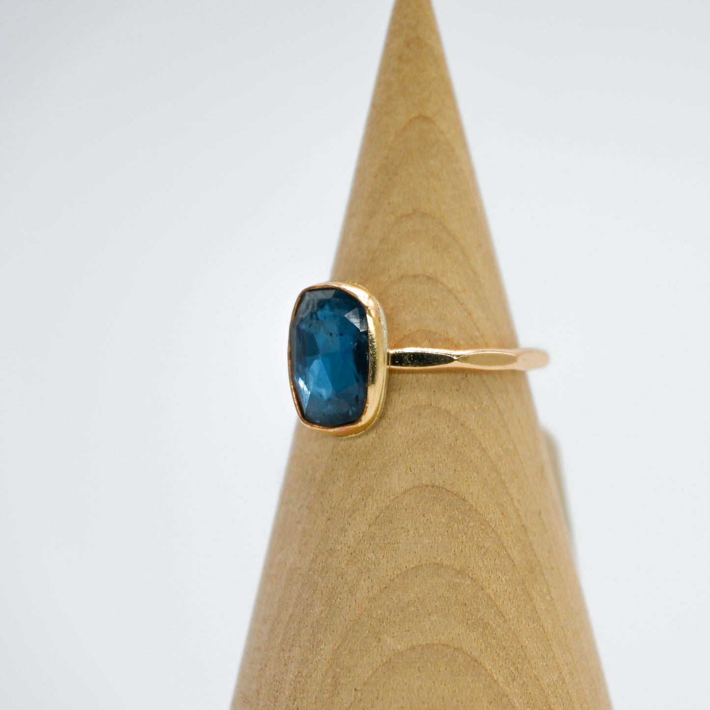 Gold fill rose cut teal moss kyanite size 7