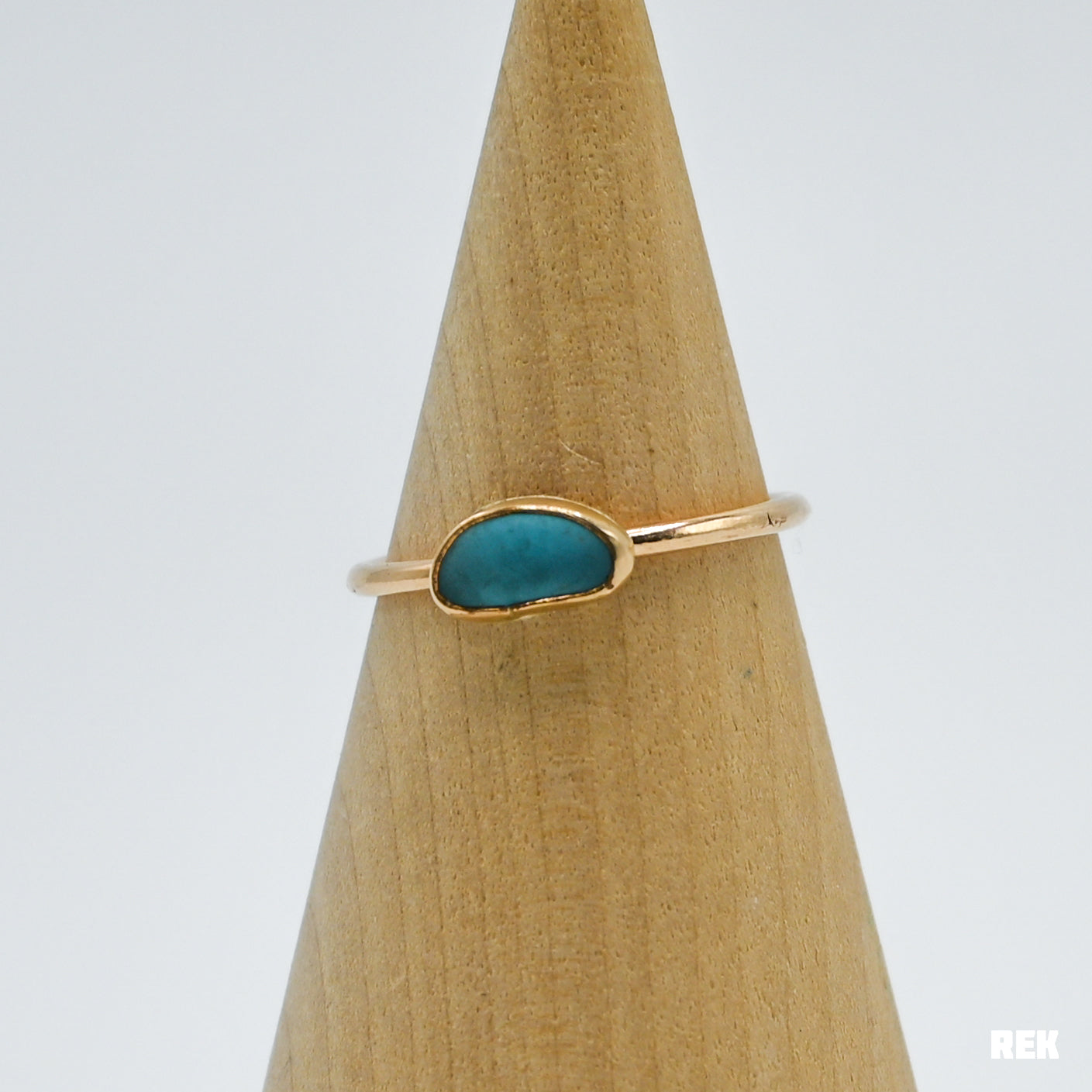 Gold fill horizontal aqua sea glass size 9.5