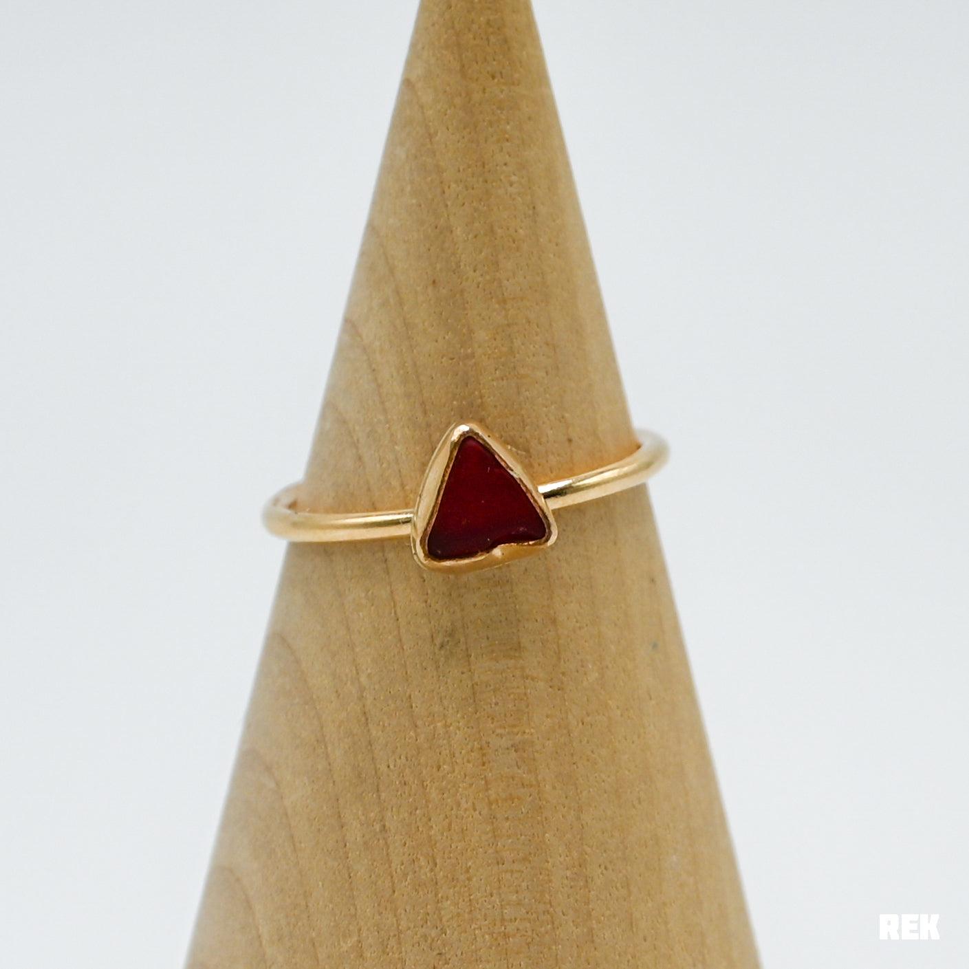 Gold fill red sea glass size 8