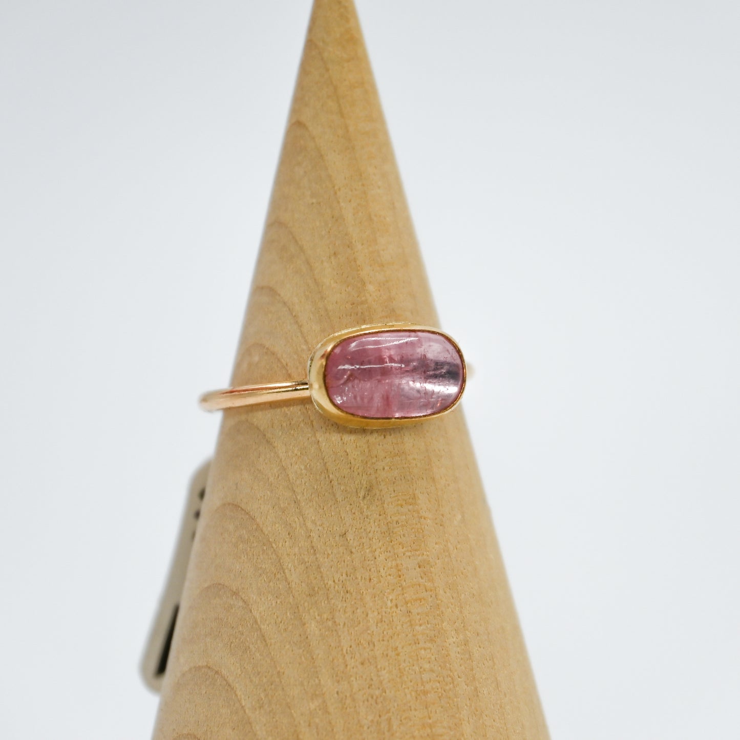 Gold fill horizontal pink tourmaline size 7.5