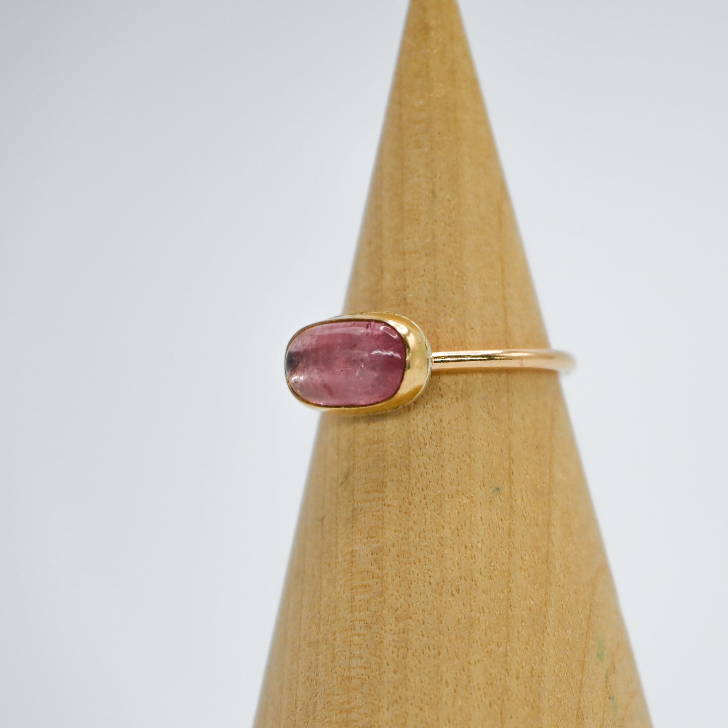 Gold fill horizontal pink tourmaline size 7.5
