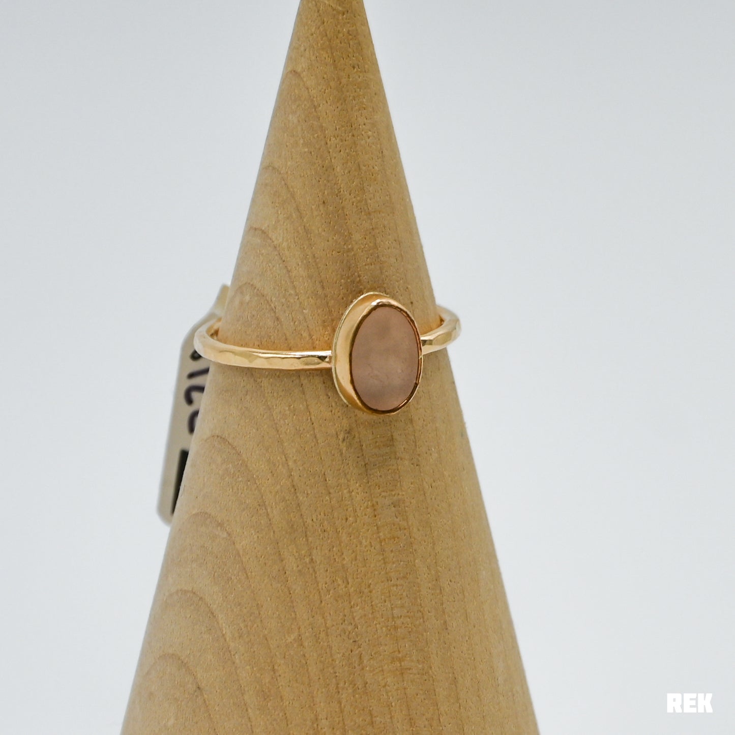 Gold fill pink sea glass size 8