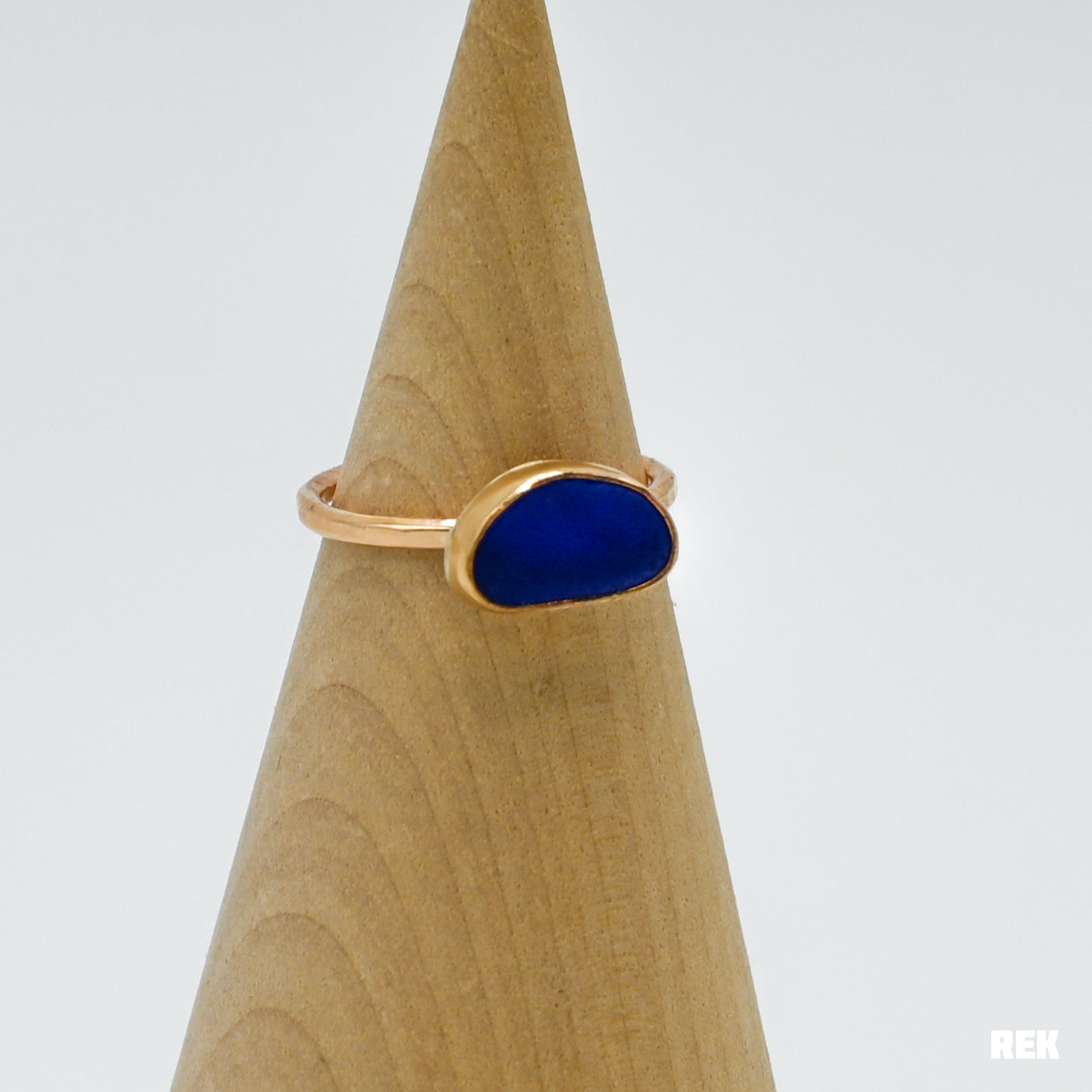 Gold fill horizontal Cobalt sea glass size 7.25