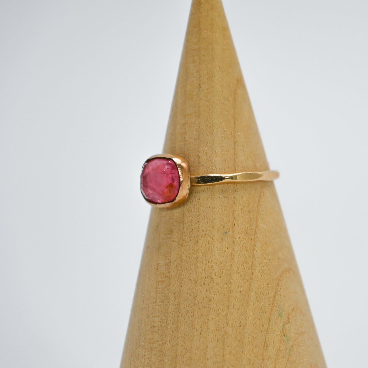 Gold fill pink horizontal pink tourmaline size 8