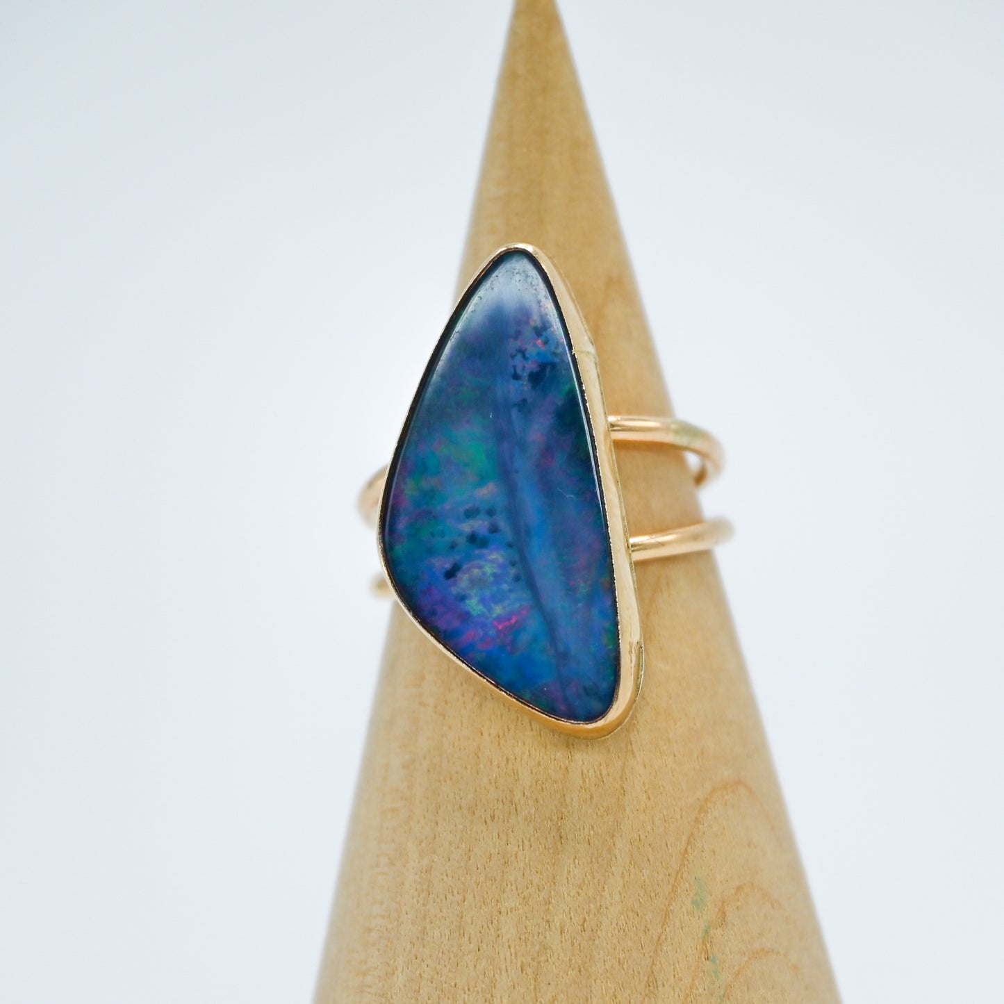 Gold fill xxl double band Australian Opal size 8.5