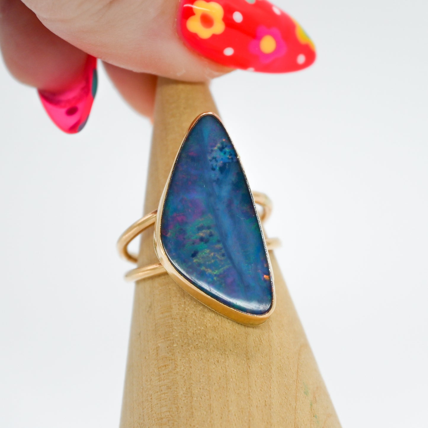 Gold fill xxl double band Australian Opal size 8.5