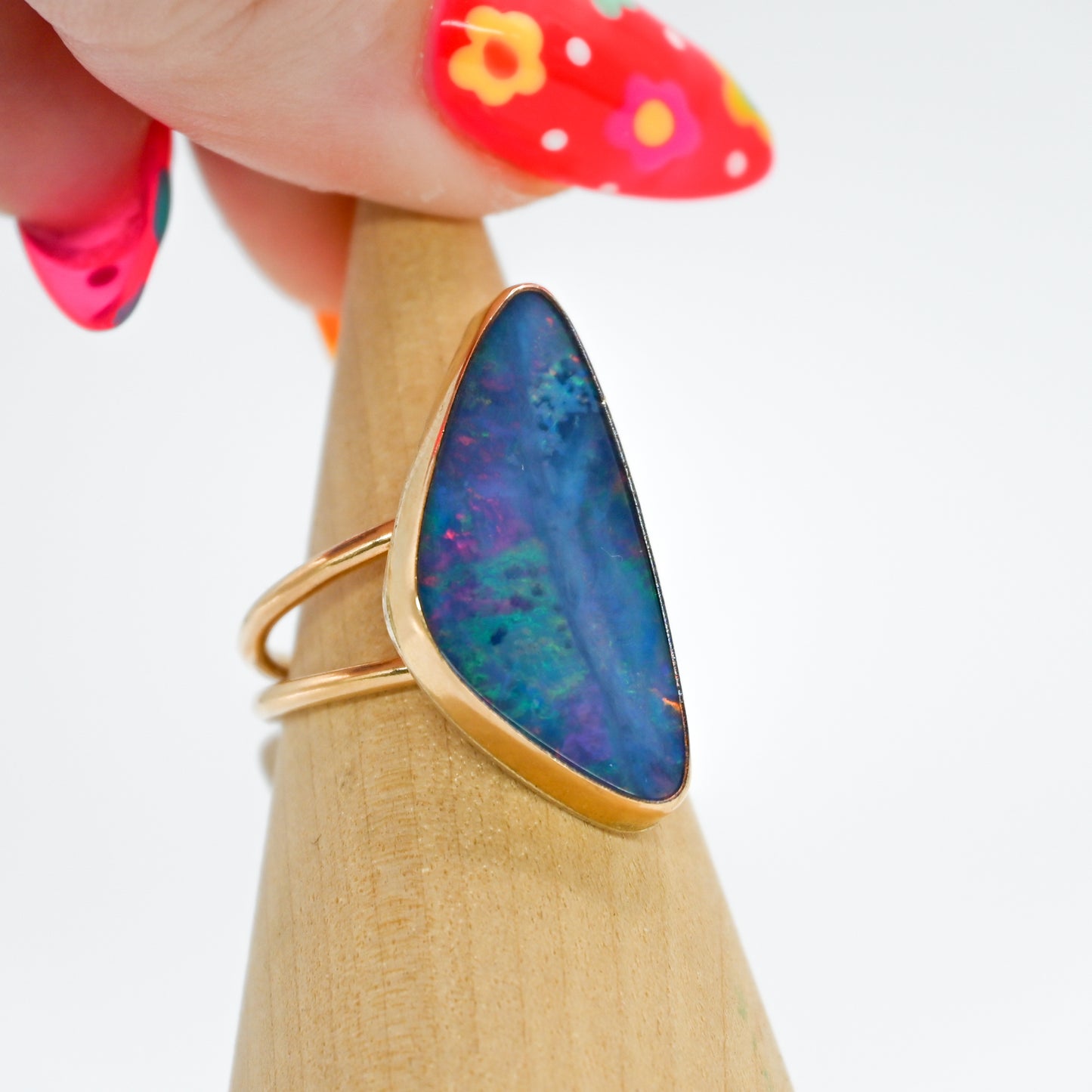 Gold fill xxl double band Australian Opal size 8.5