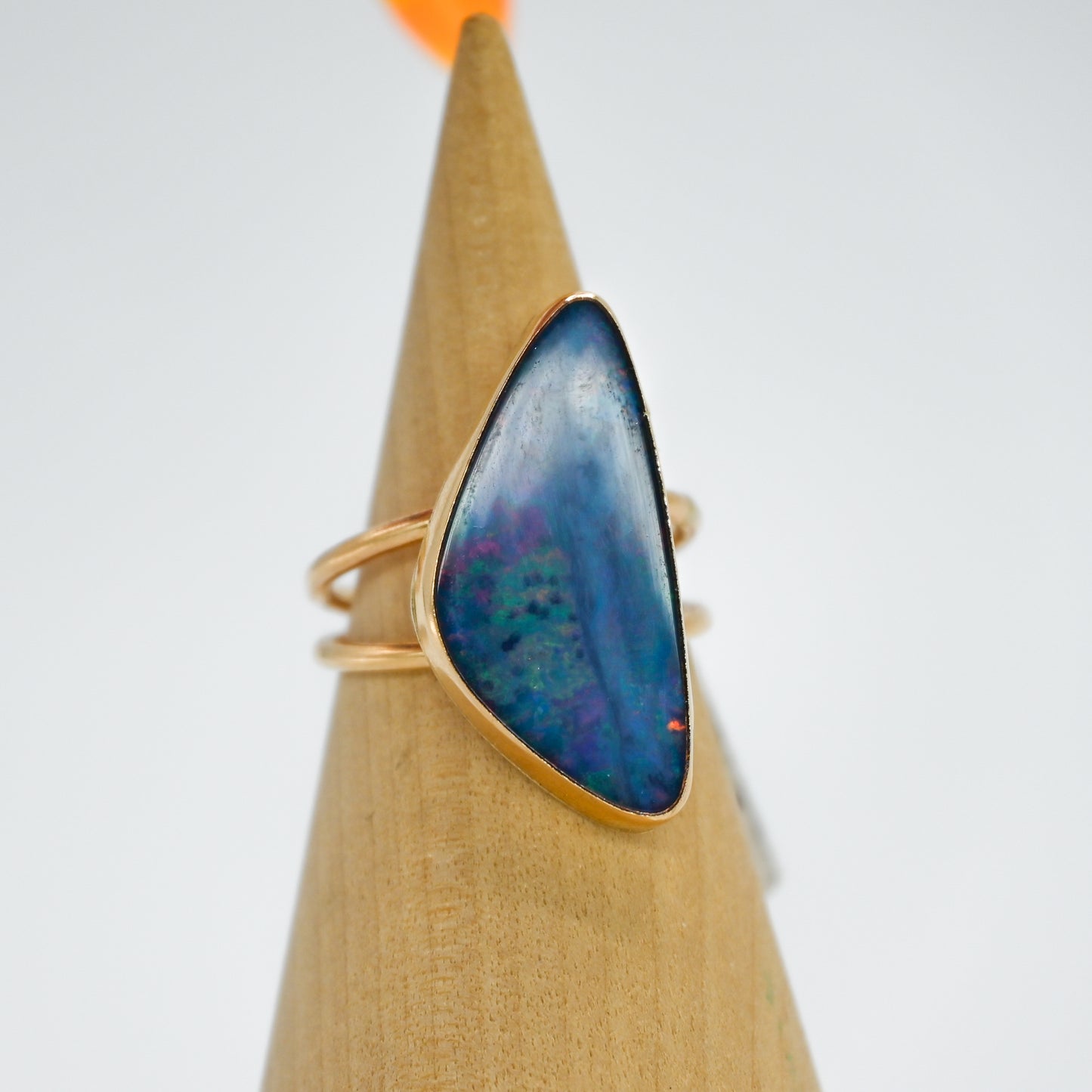 Gold fill xxl double band Australian Opal size 8.5