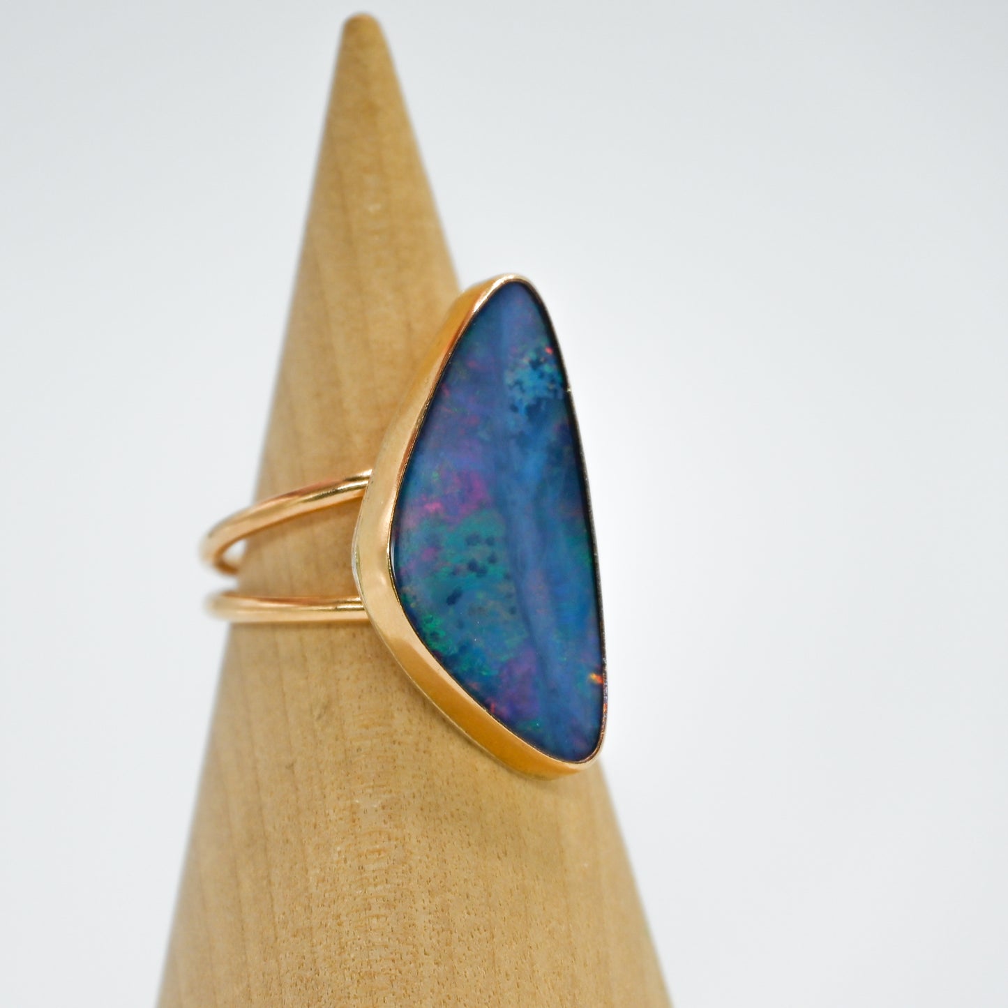 Gold fill xxl double band Australian Opal size 8.5