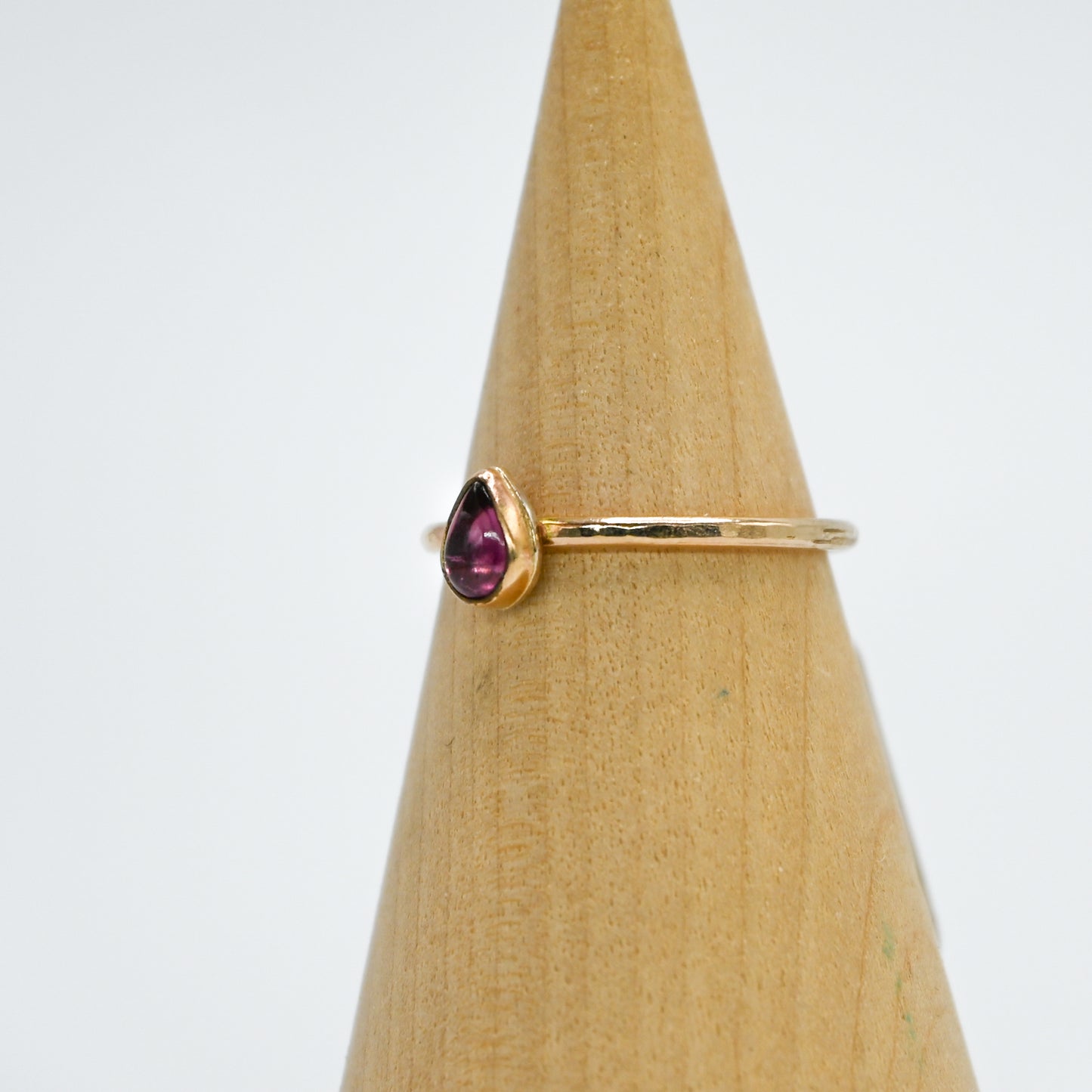 Gold fill tiny pink tourmaline size 8.25