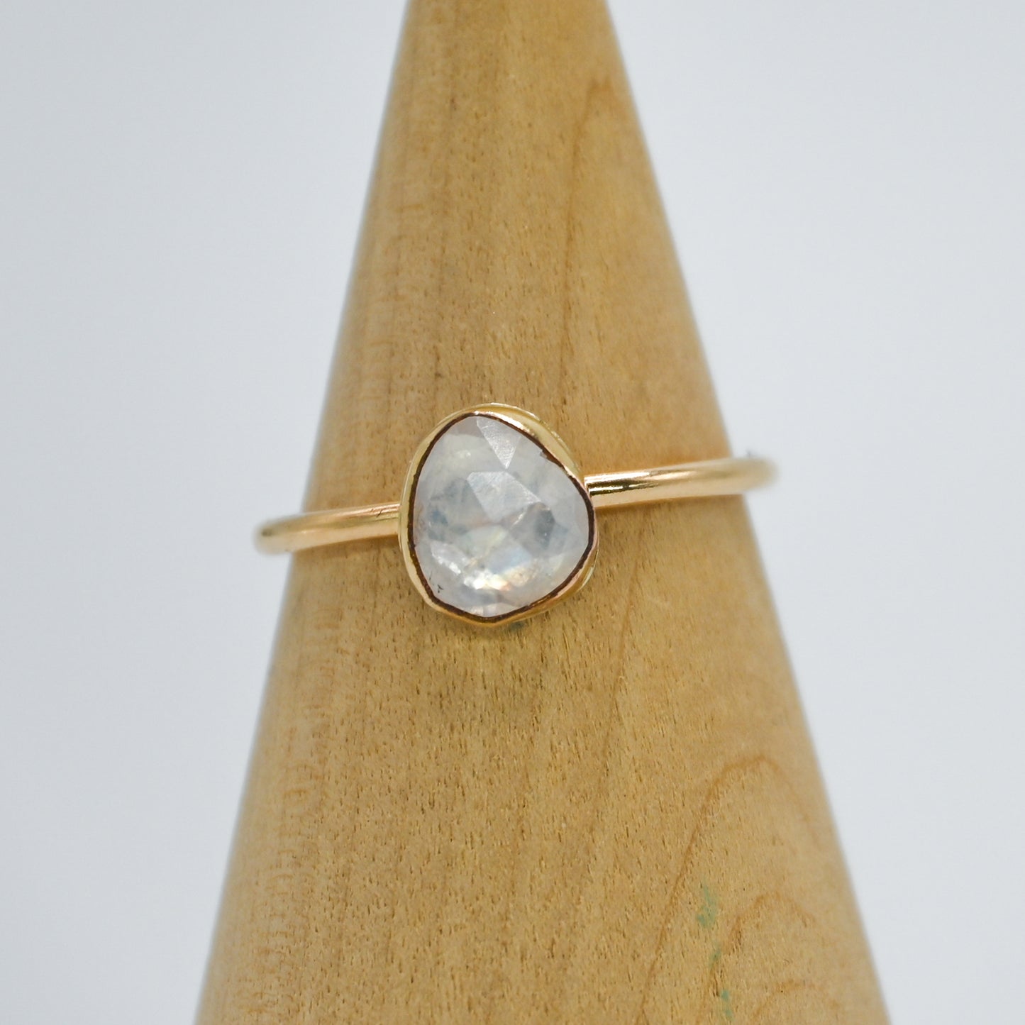 Gold fill rose cut moonstone size 10