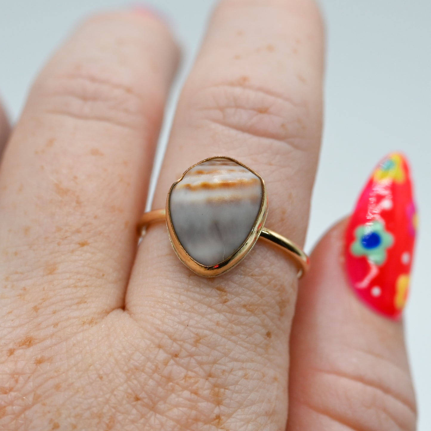 Gold fill Hawaiian cone shell size 8.75