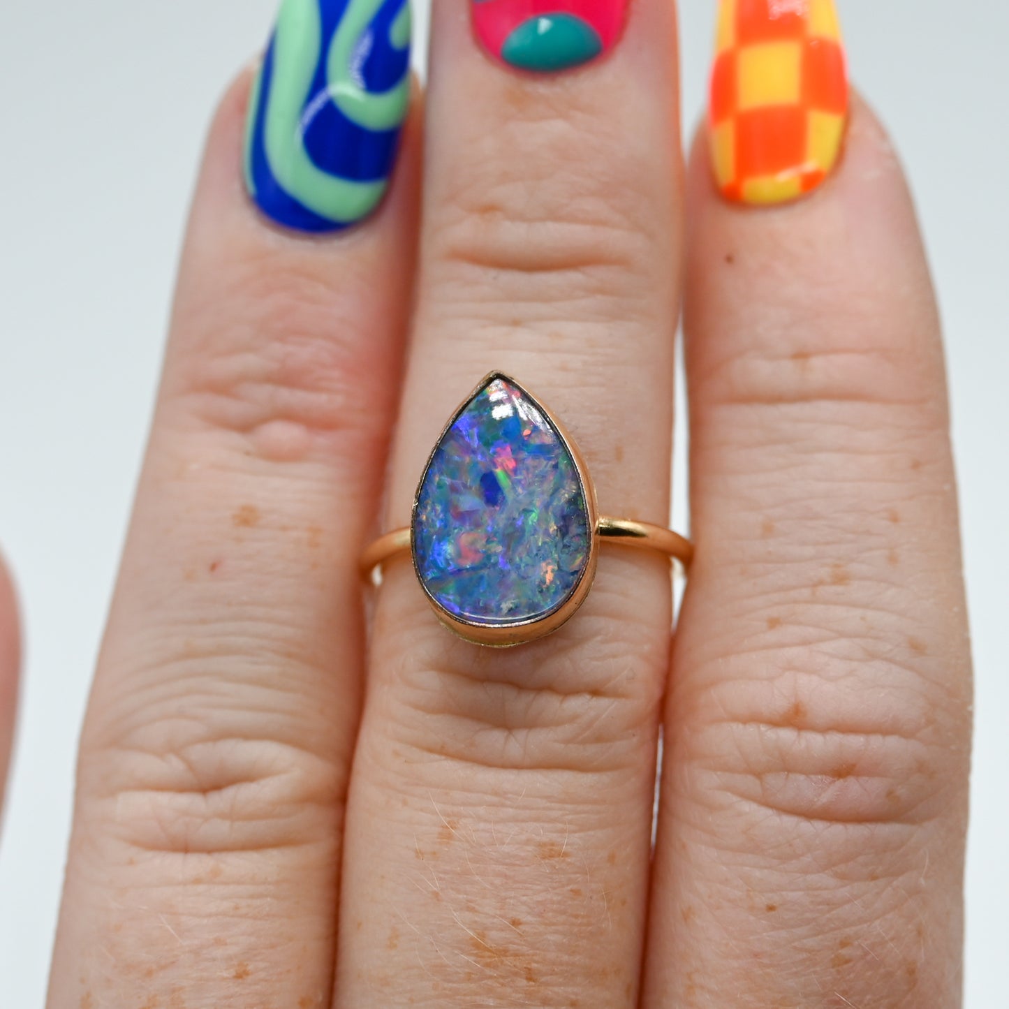 Gold fill Australian opal size 6.25